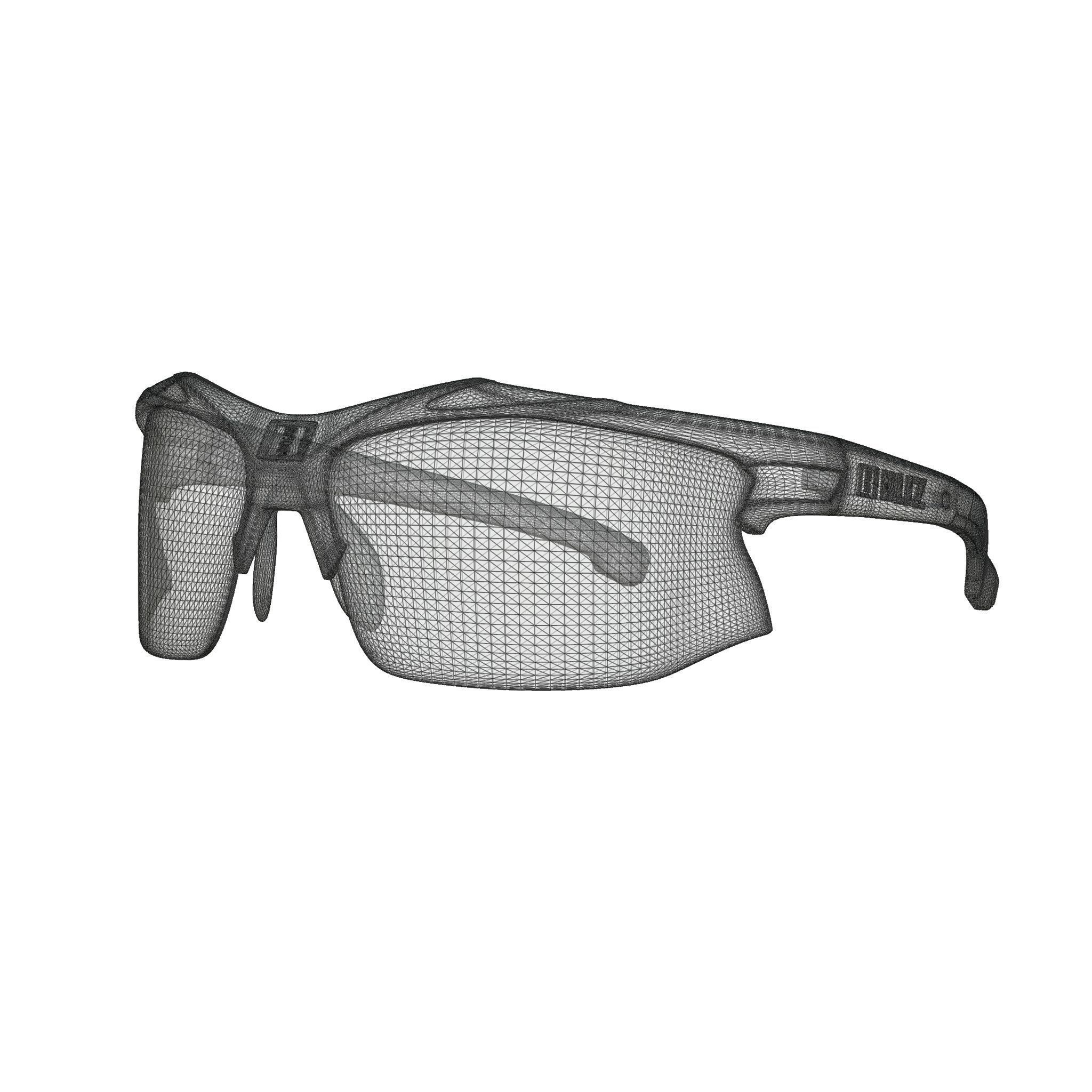 Bliz - Smoke w silver mirror Hybrid Small Pink Sport glasses  Low-poly 3D model_4