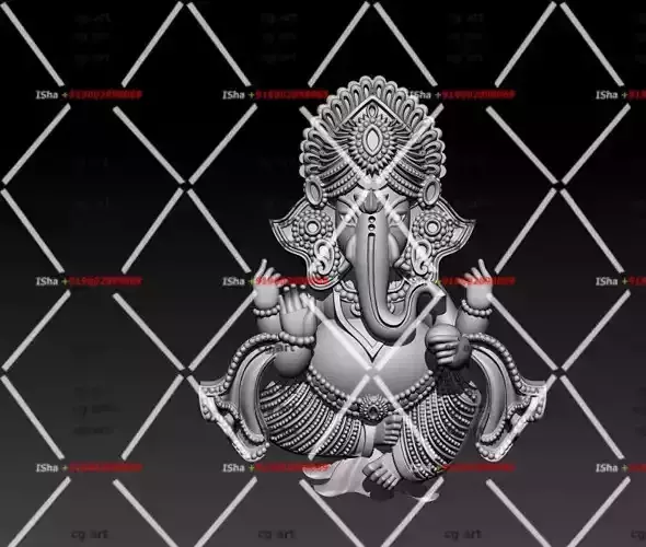 Ganesh Elephant Low-poly 