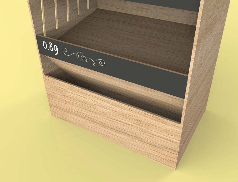 Wooden stand POS Bakery Bread Display  3D model_5