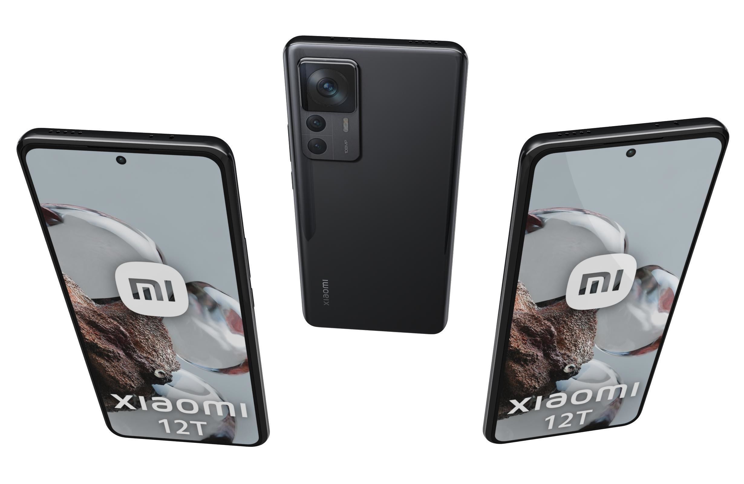 Xiaomi 12T Black Low-poly 3D model_1