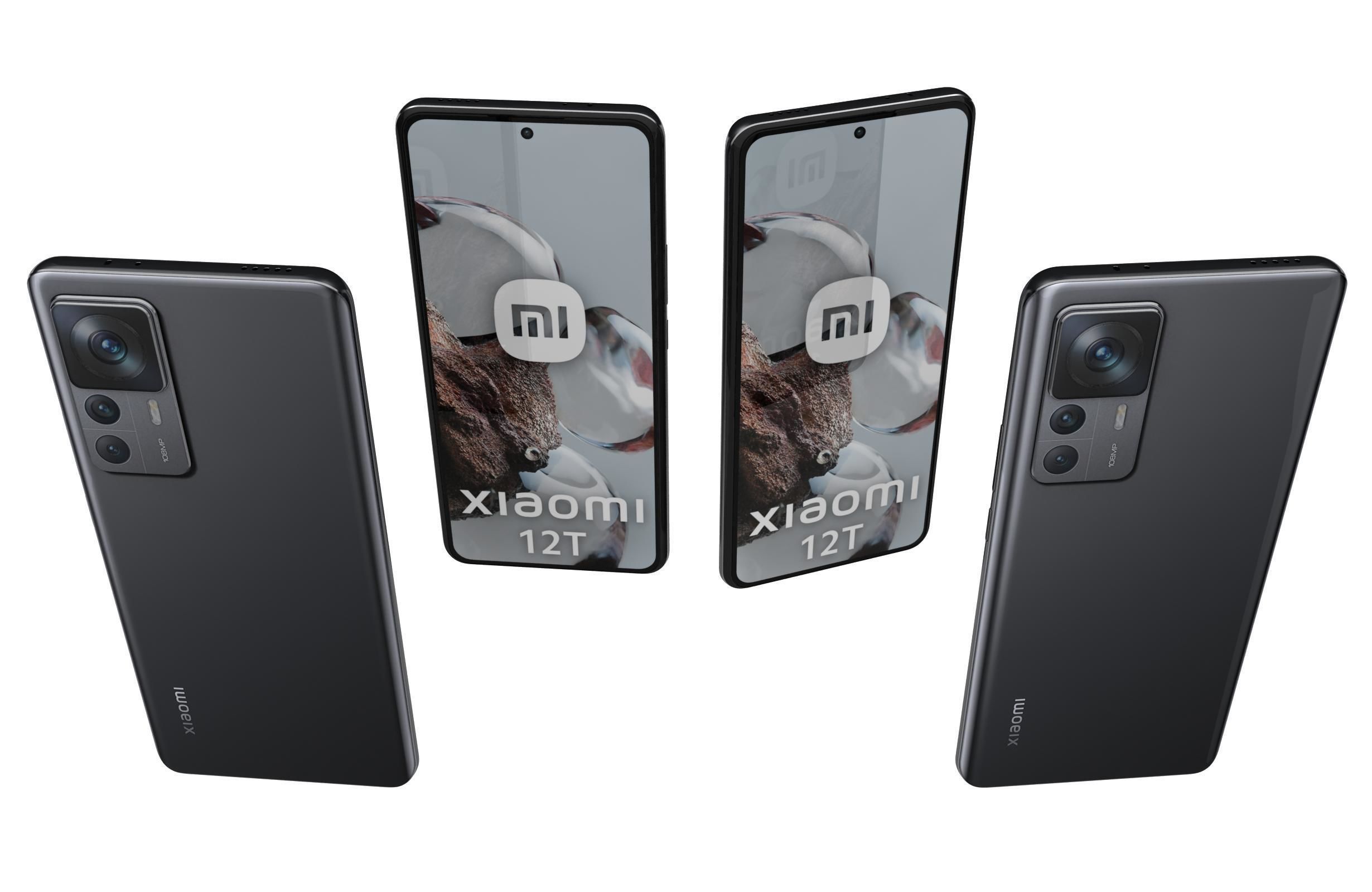 Xiaomi 12T Black Low-poly 3D model_4