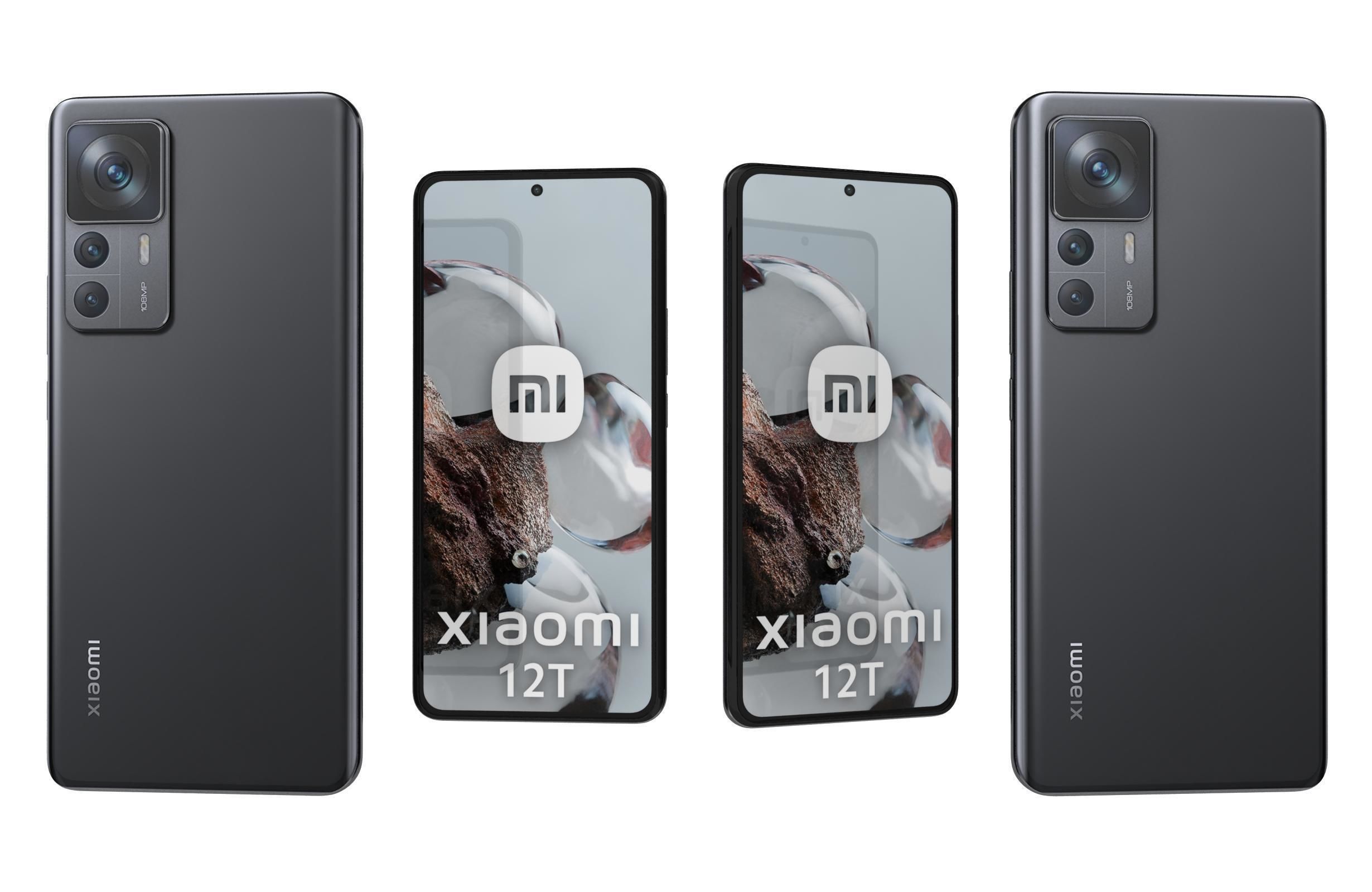 Xiaomi 12T Black Low-poly 3D model_3
