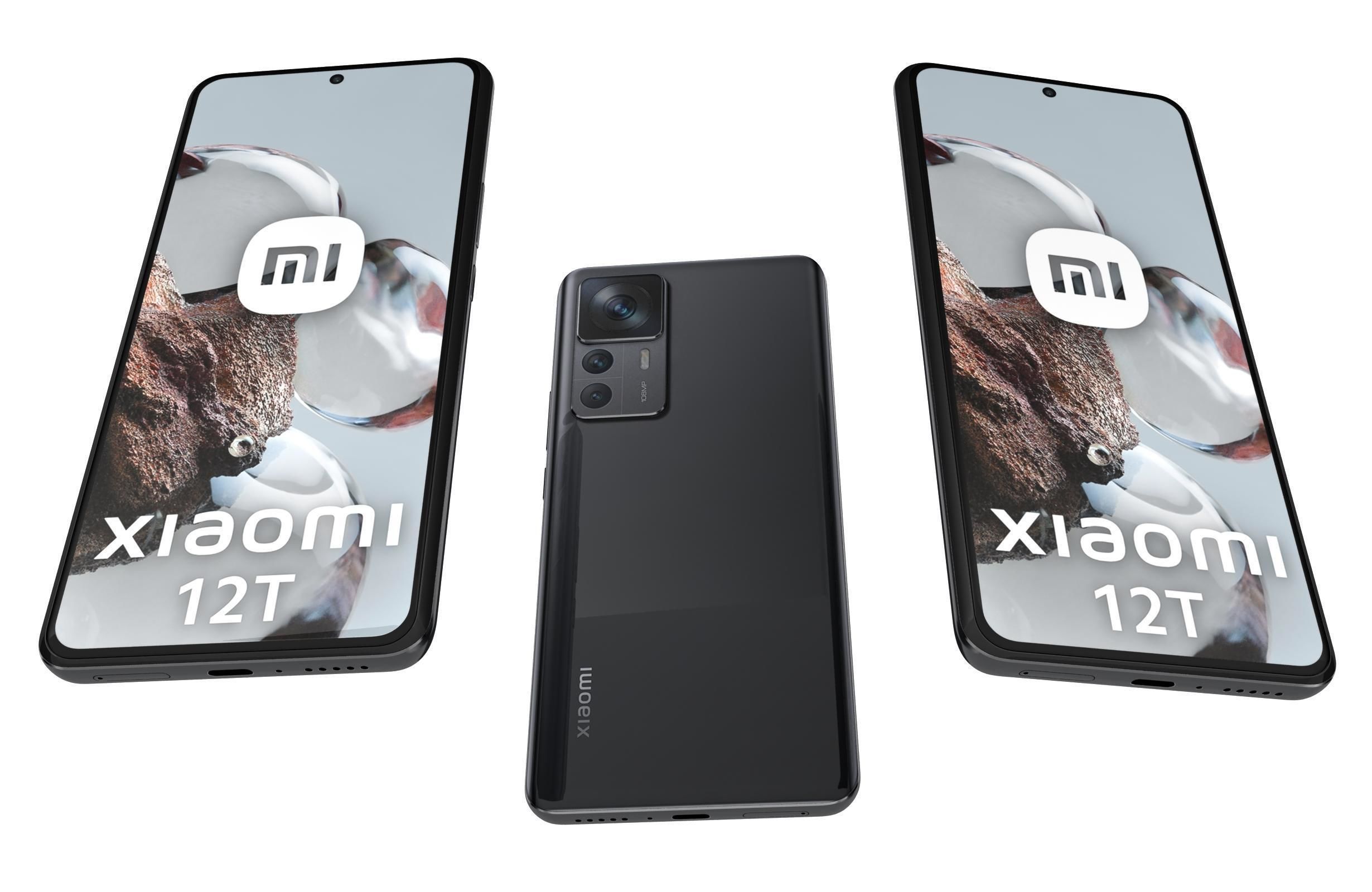 Xiaomi 12T Black Low-poly 3D model_2