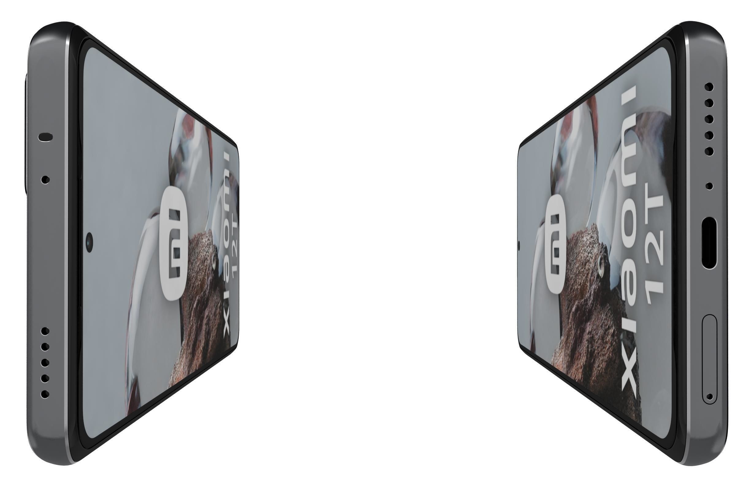 Xiaomi 12T Black Low-poly 3D model_8