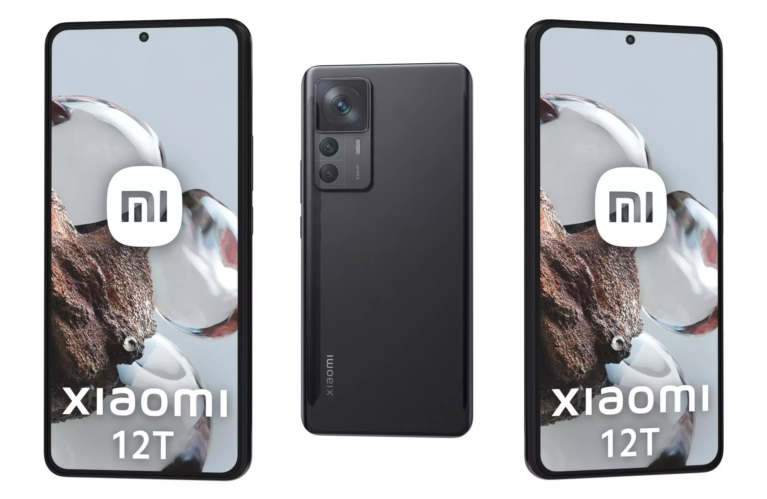 Xiaomi 12T Black Low-poly 3D model_0