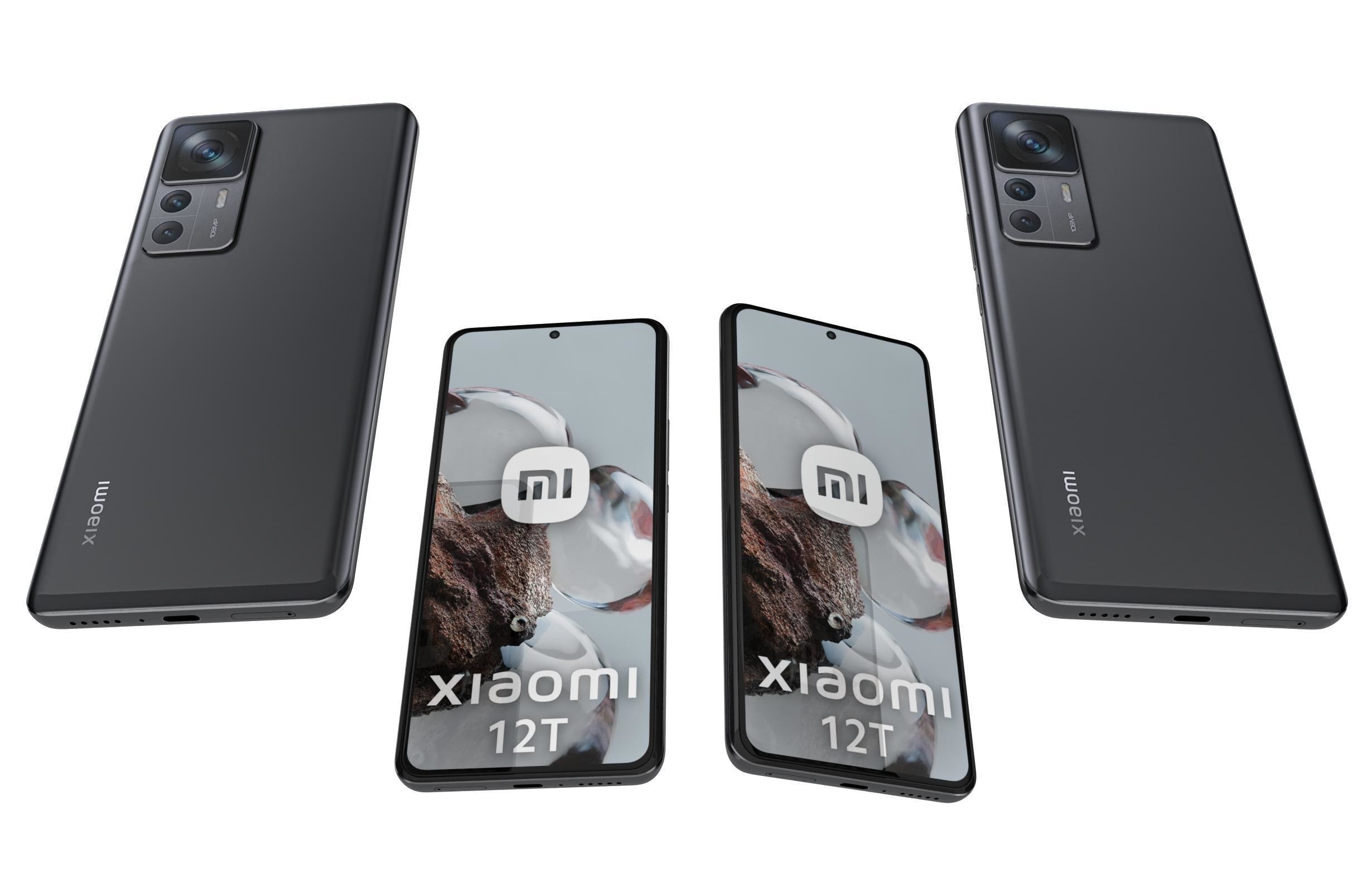 Xiaomi 12T Black Low-poly 3D model_5