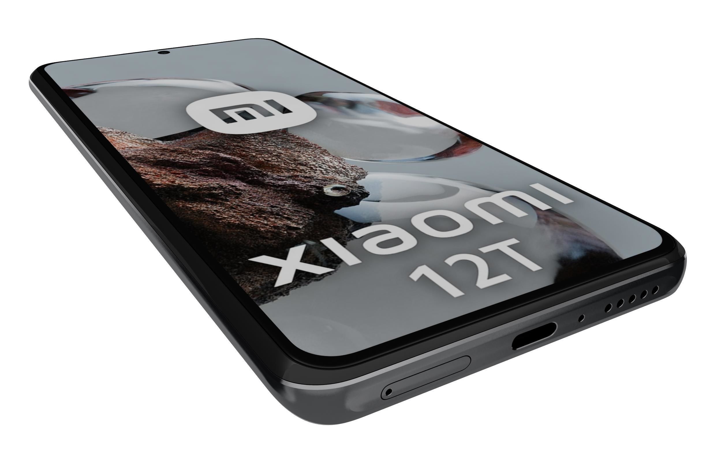 Xiaomi 12T Black Low-poly 3D model_12