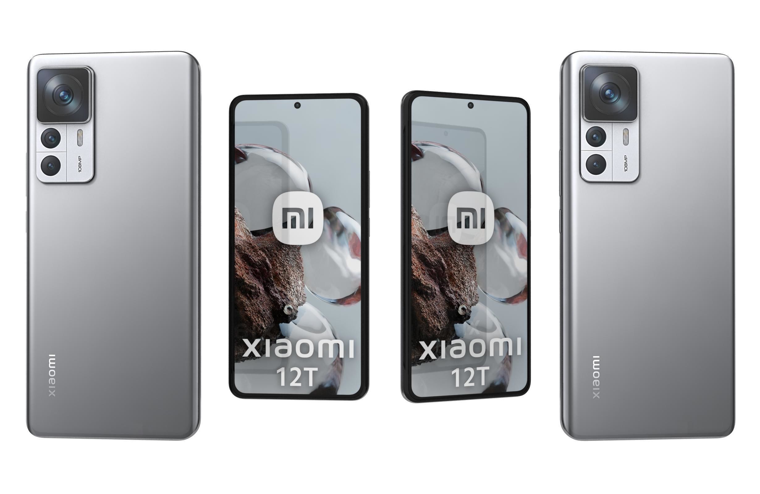 Xiaomi 12T White Low-poly 3D model_3