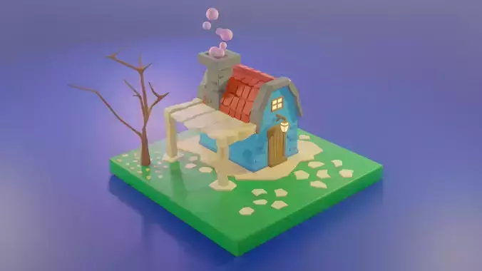 Low Poly 3D house