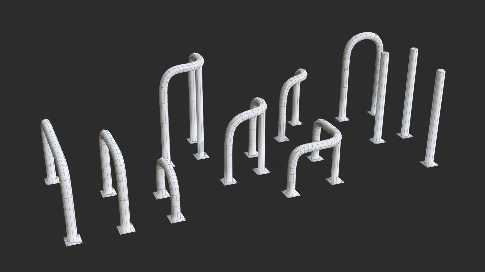 Glava Fence Protector Pack Low-poly 3D model_11