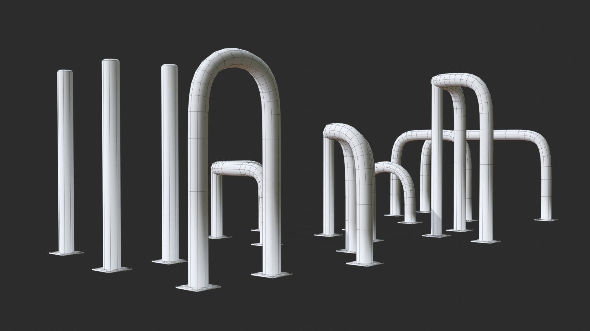 Glava Fence Protector Pack Low-poly 3D model_15