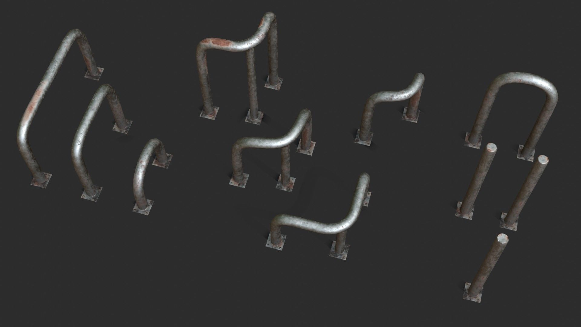 Glava Fence Protector Pack Low-poly 3D model_9