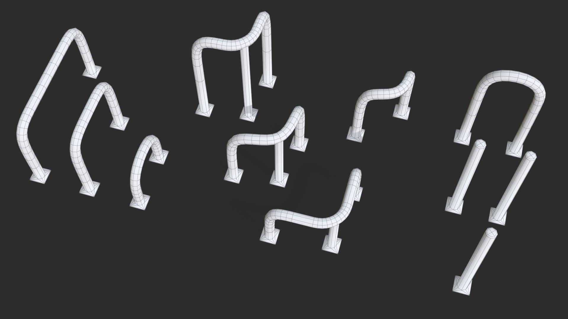 Glava Fence Protector Pack Low-poly 3D model_18