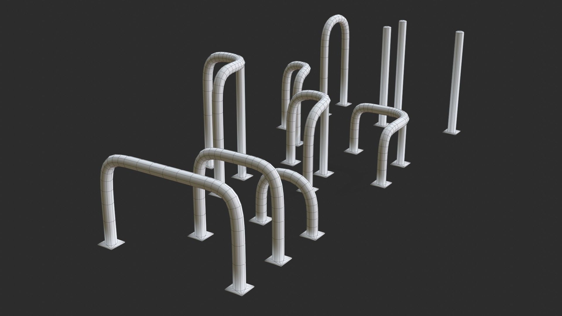 Glava Fence Protector Pack Low-poly 3D model_12