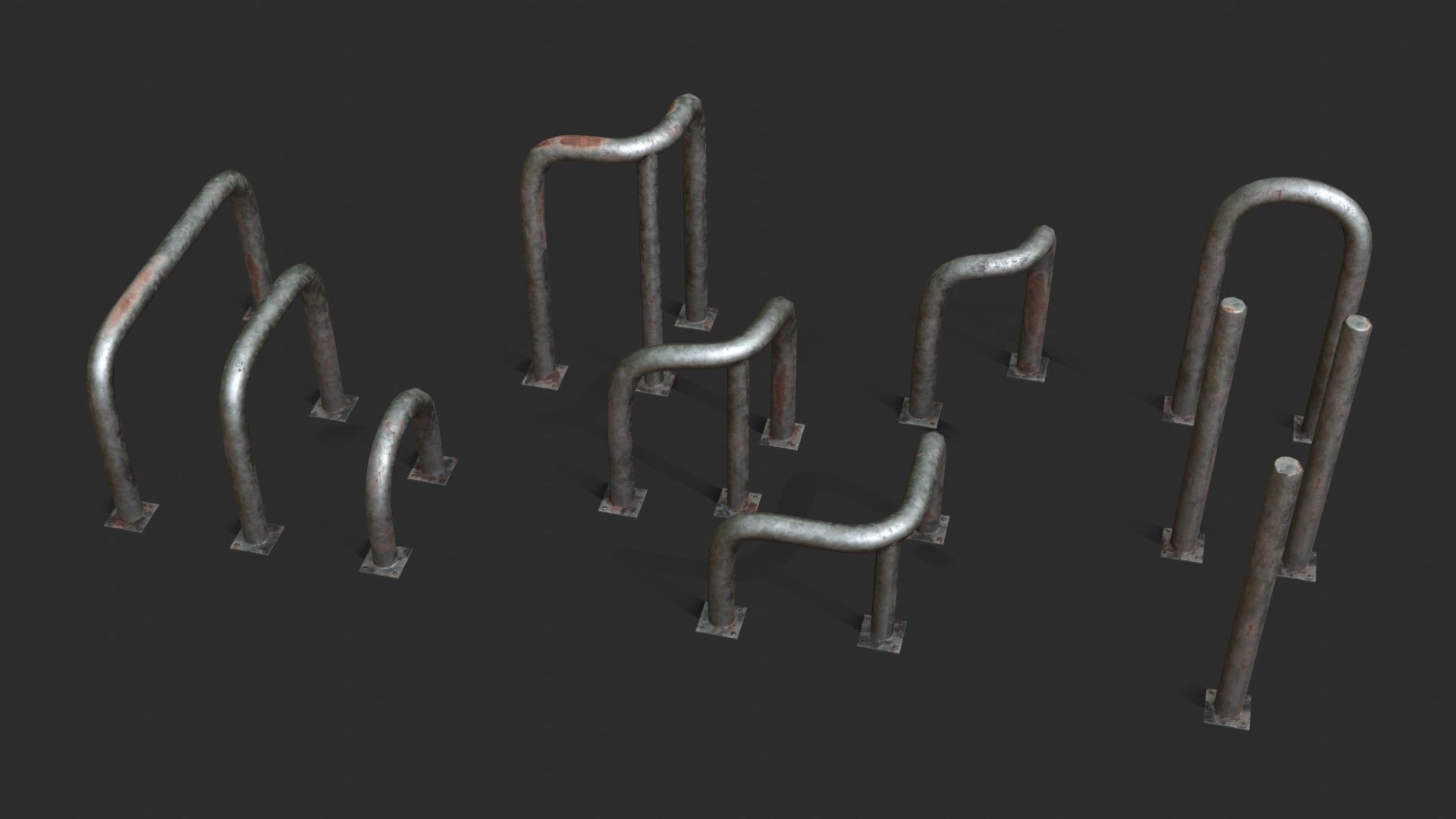 Glava Fence Protector Pack Low-poly 3D model_1