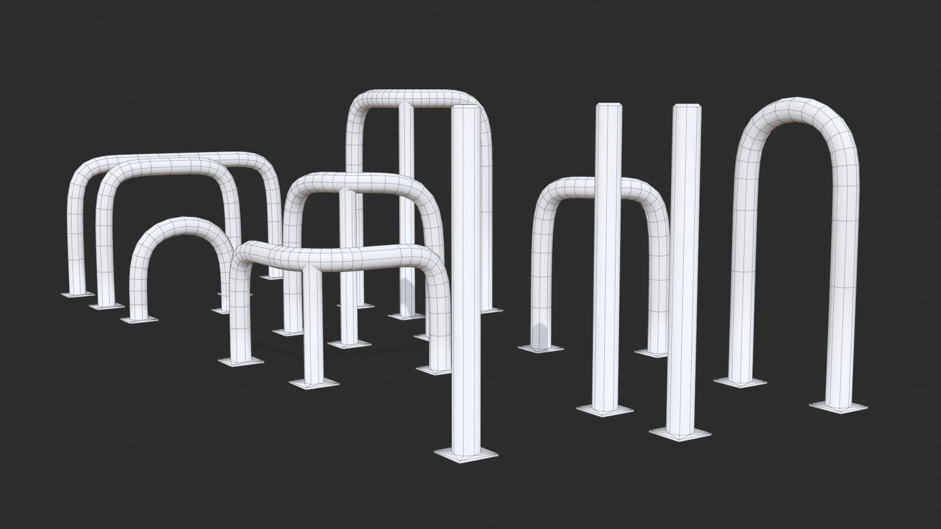 Glava Fence Protector Pack Low-poly 3D model_17