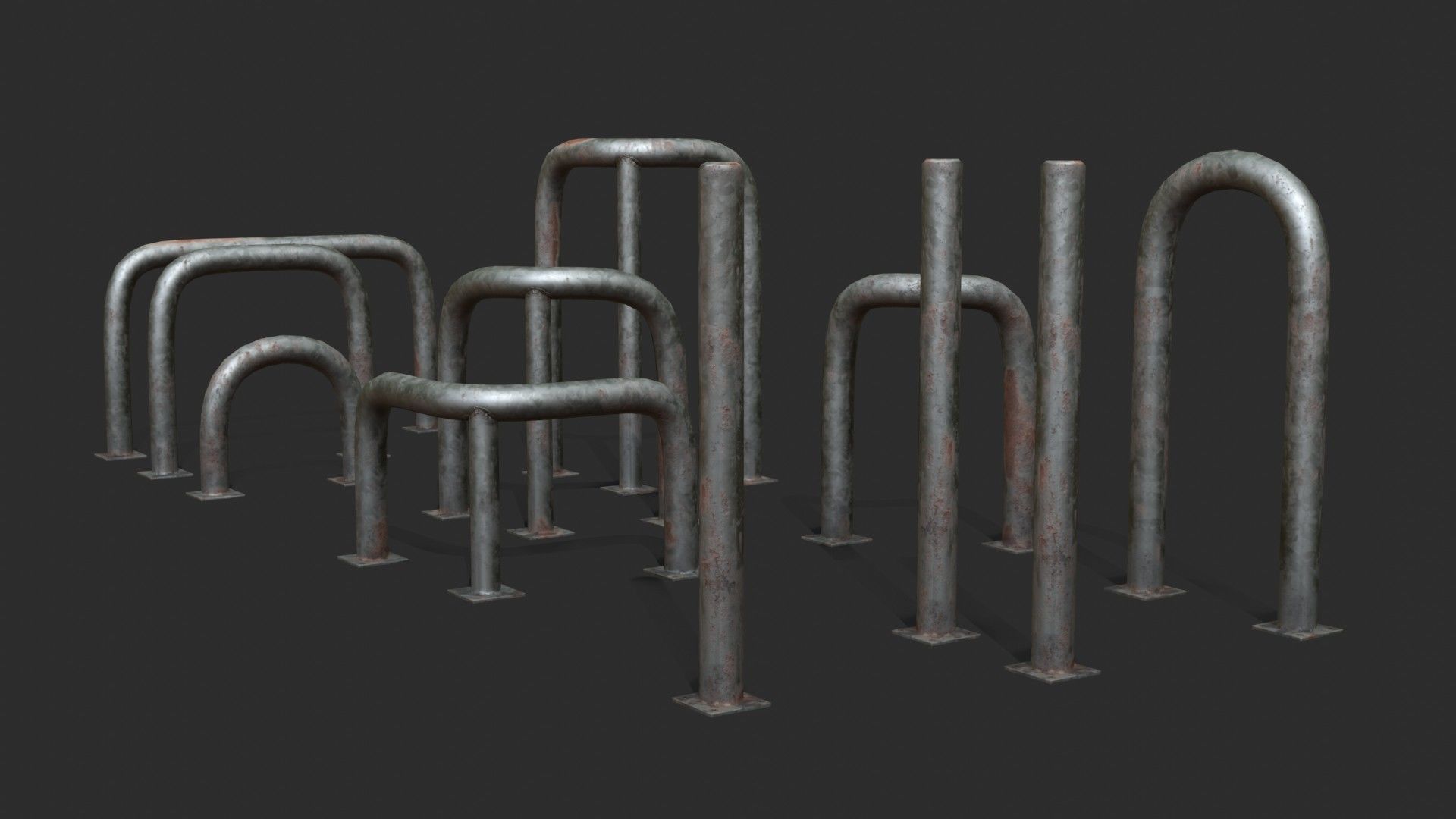 Glava Fence Protector Pack Low-poly 3D model_8