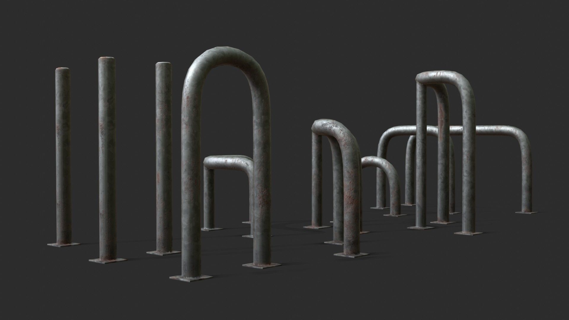 Glava Fence Protector Pack Low-poly 3D model_6