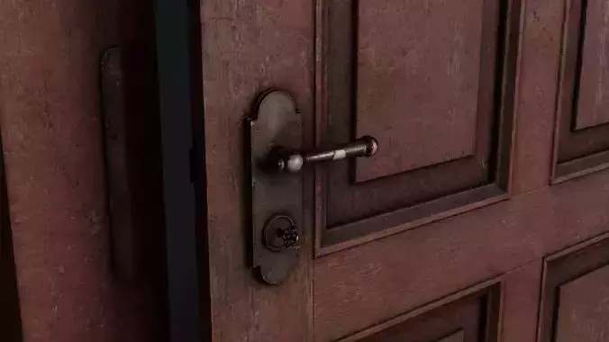 Old Bedroom Door Low-poly 3D model