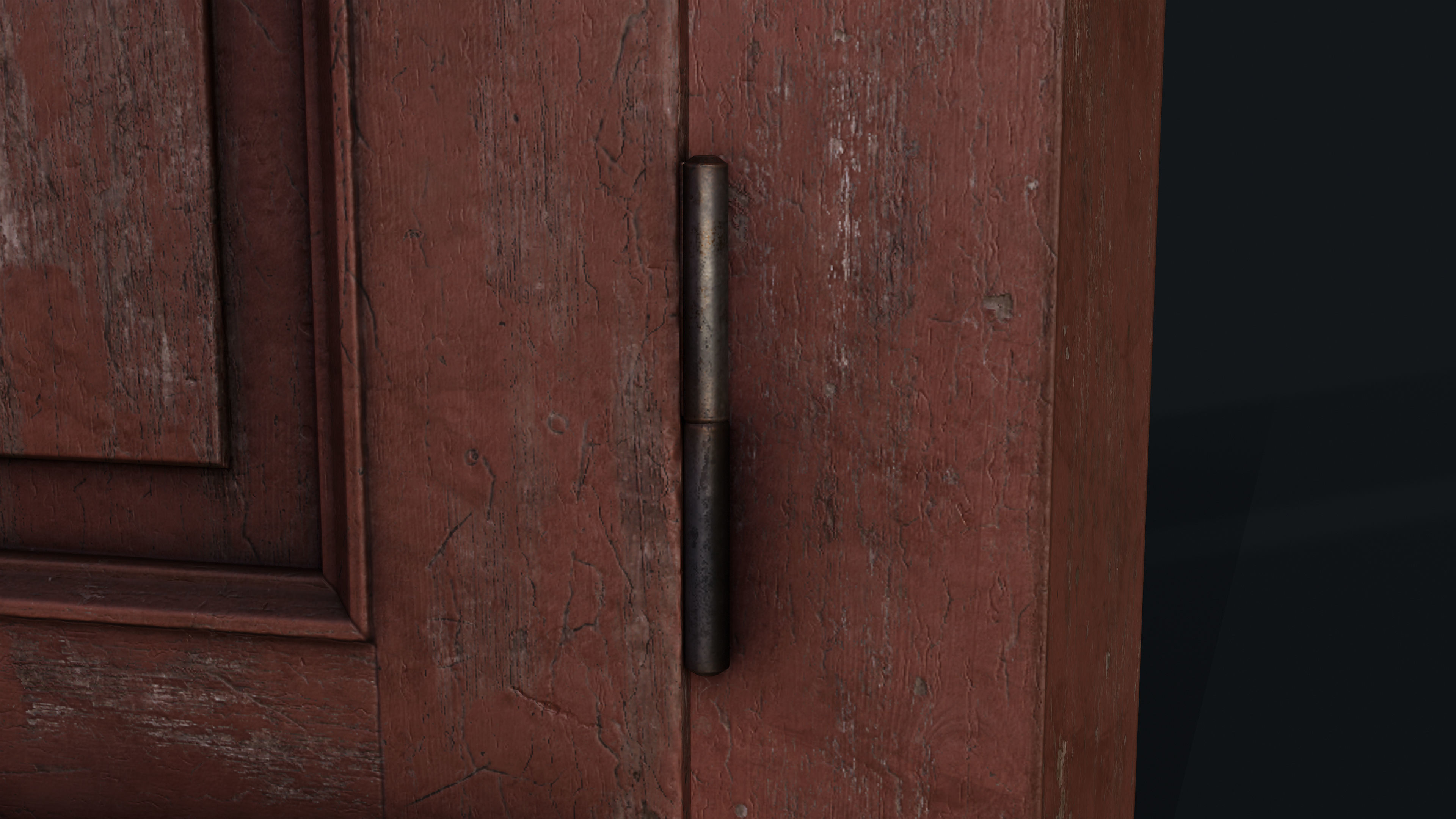 Old Bedroom Door Low-poly 3D model_11