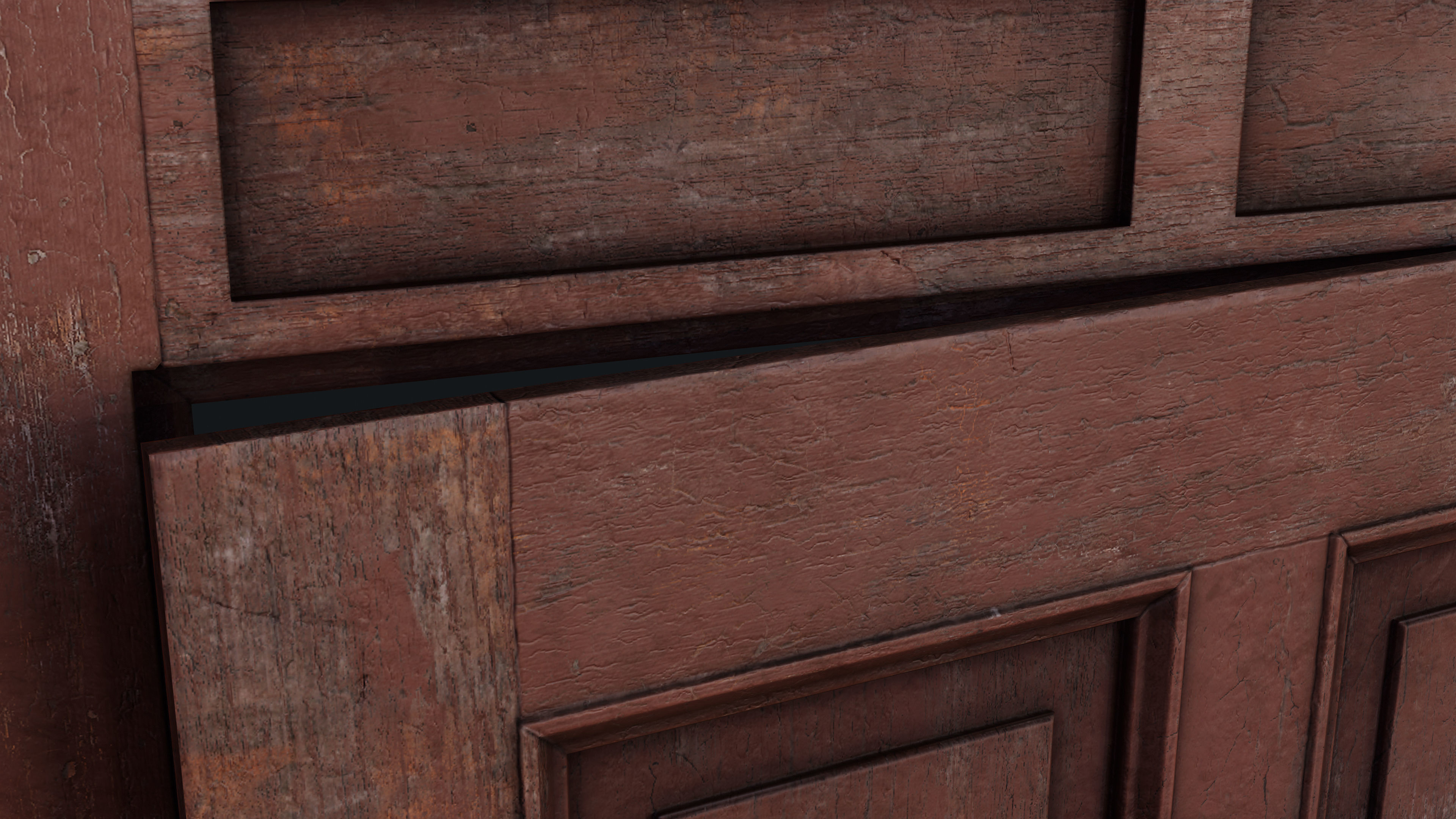 Old Bedroom Door Low-poly 3D model_9