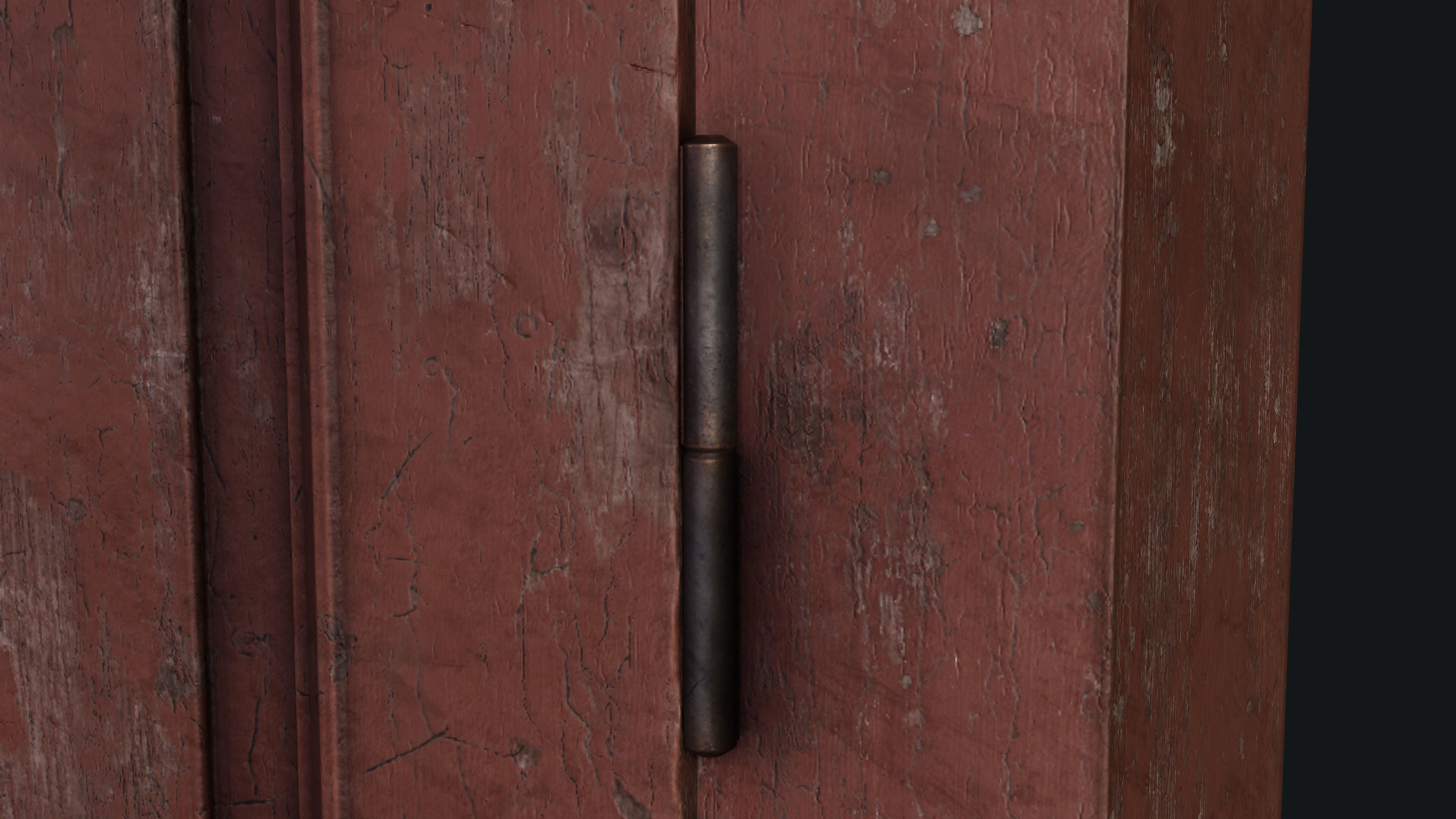 Old Bedroom Door Low-poly 3D model_10