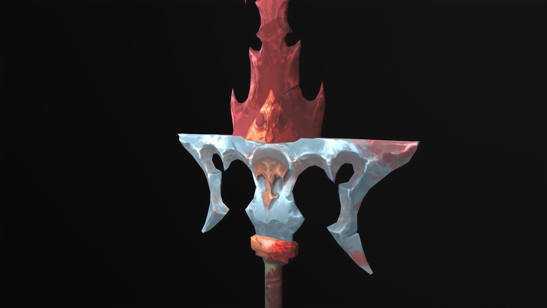 Bloody sword Hand painted Low-poly 3D model_5
