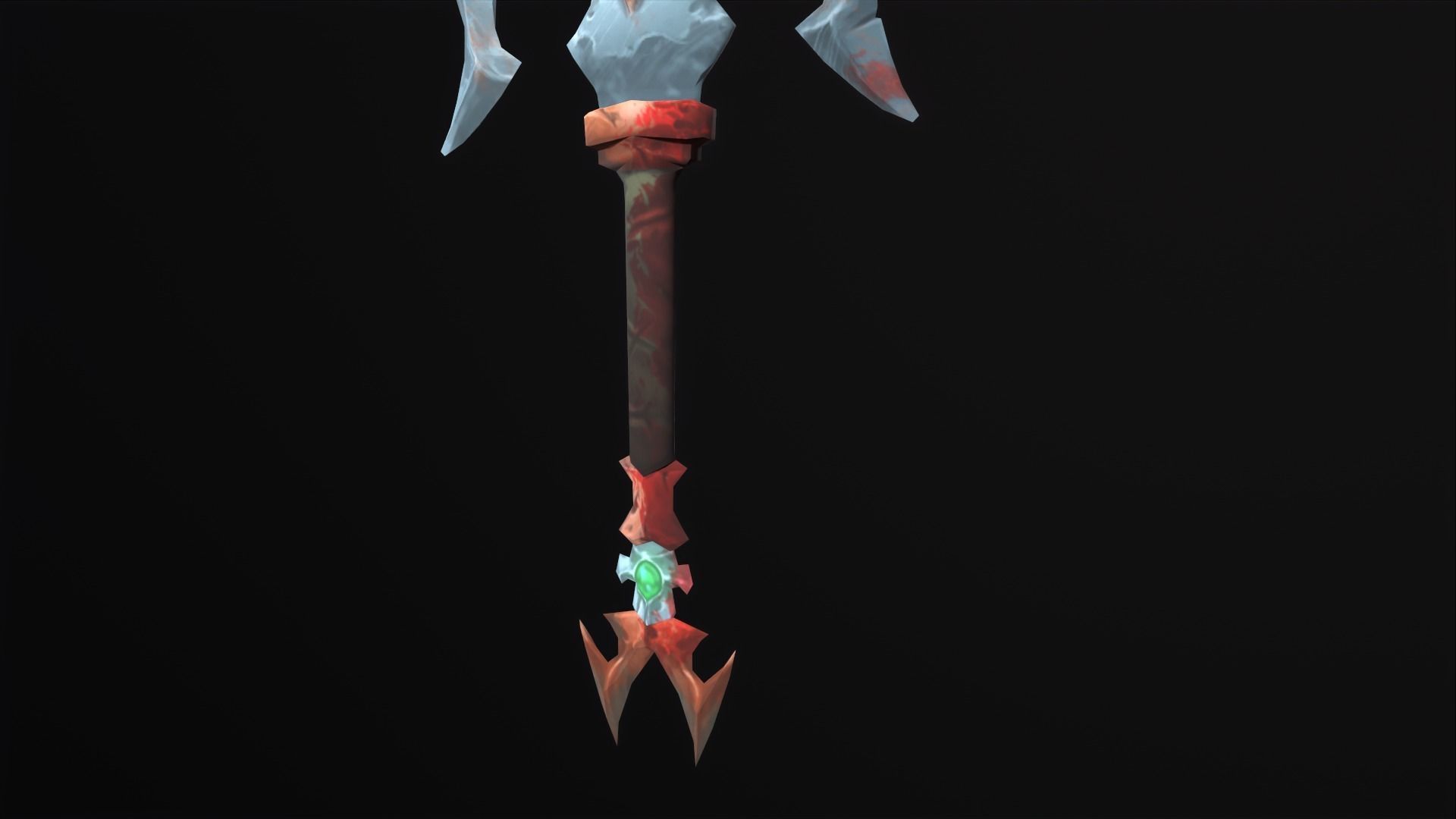 Bloody sword Hand painted Low-poly 3D model_6