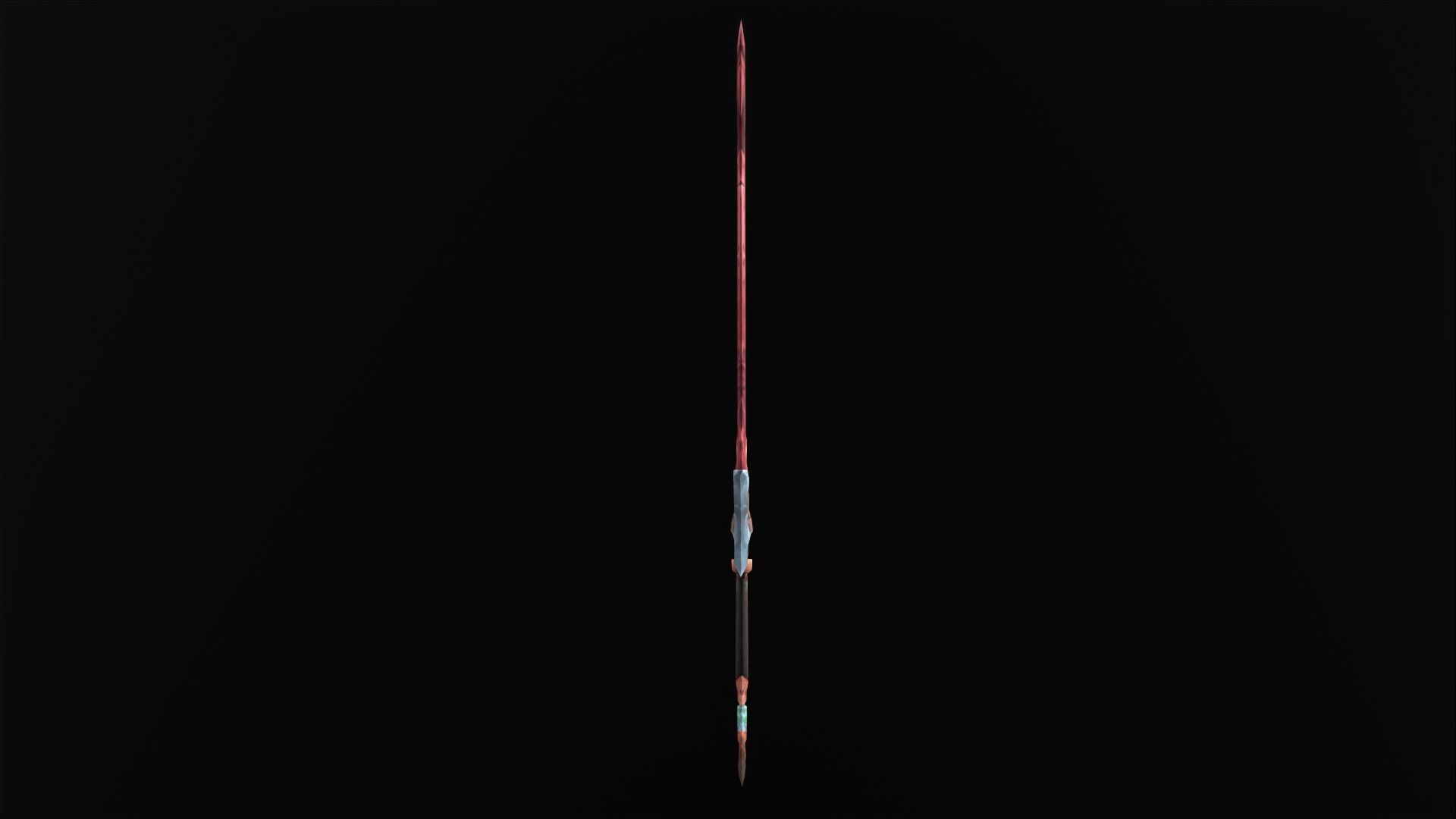 Bloody sword Hand painted Low-poly 3D model_3