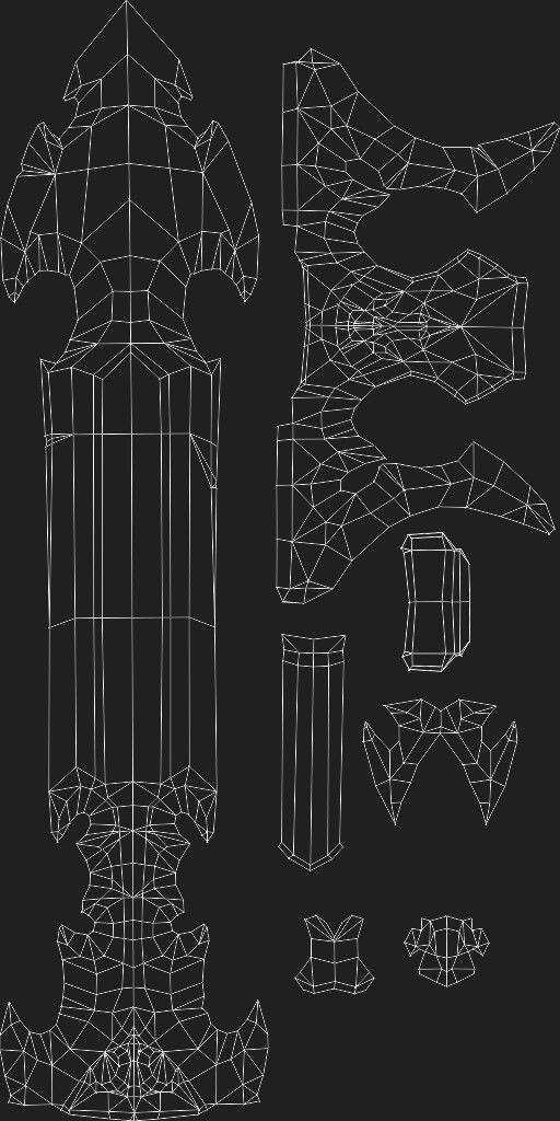 Bloody sword Hand painted Low-poly 3D model_8