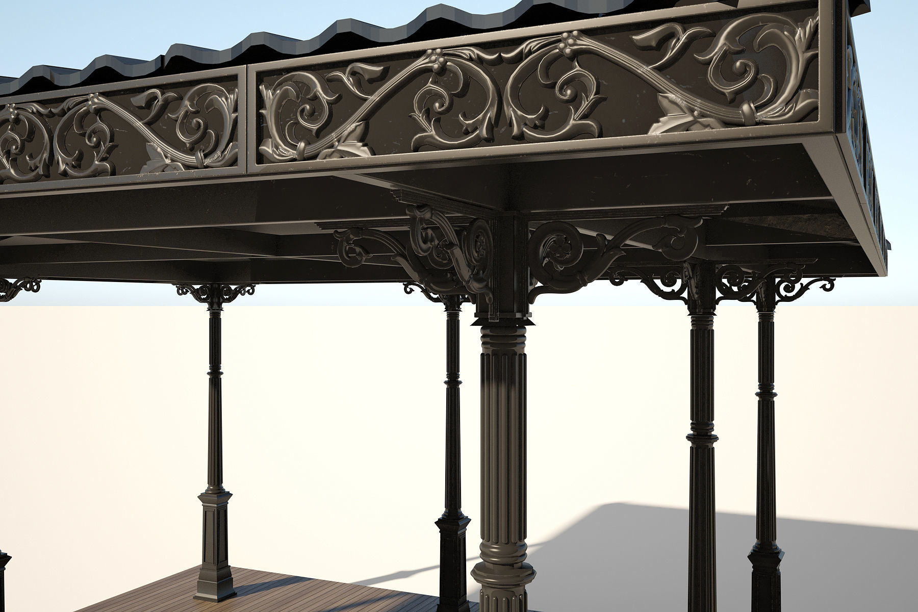 Classic Pergola 3D model_2
