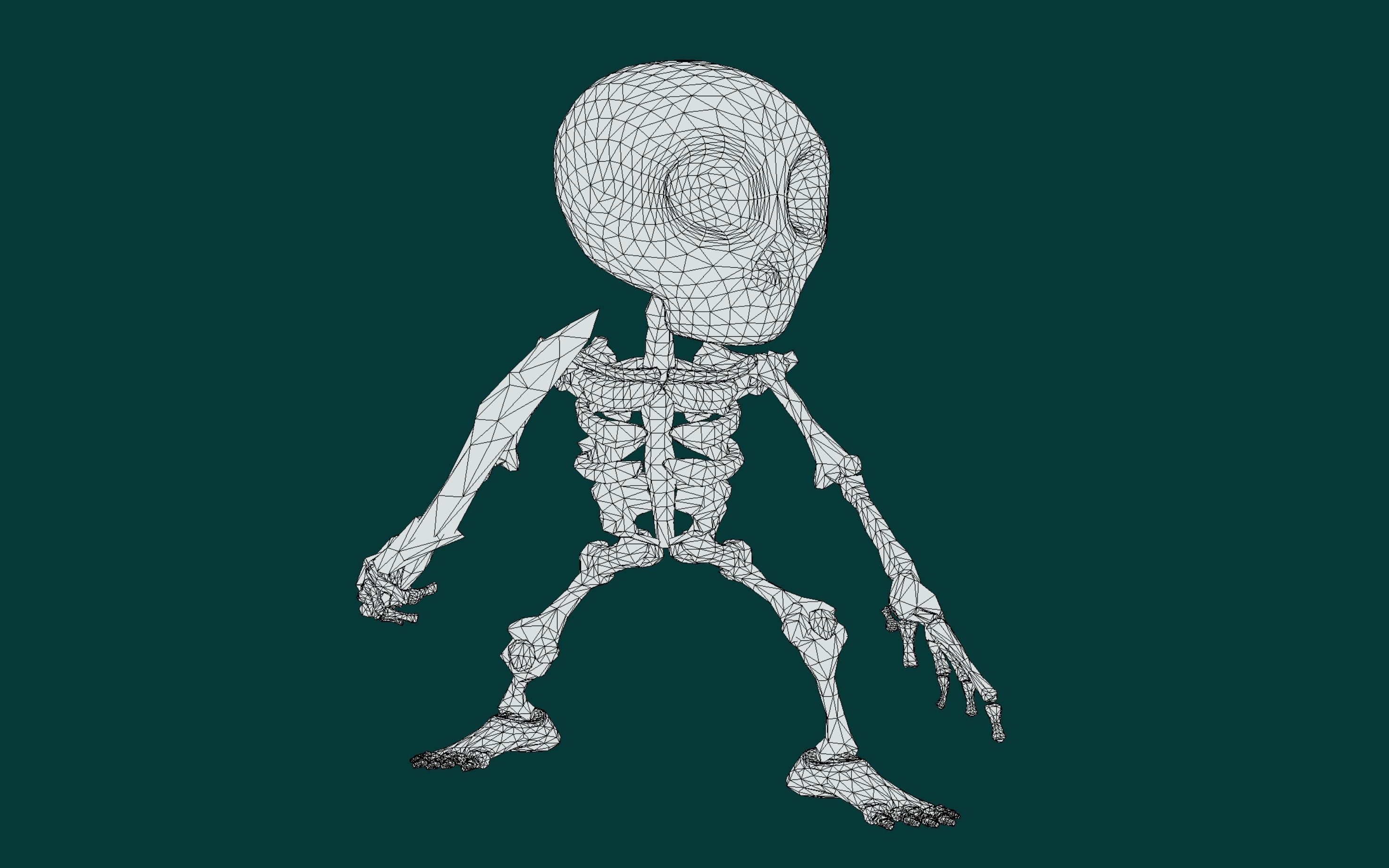 Skeleton Soldier Low-poly 3D model_10