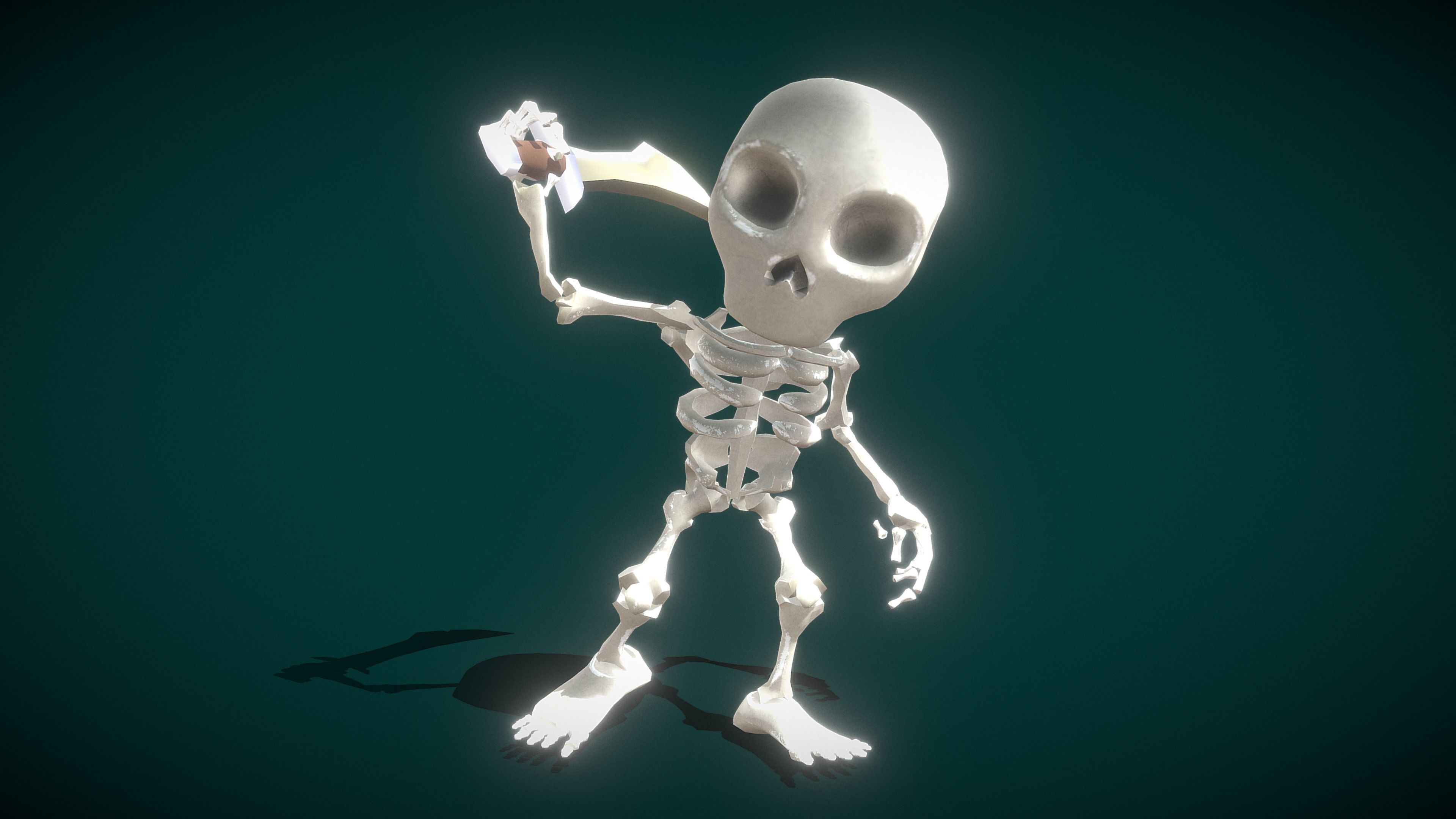 Skeleton Soldier Low-poly 3D model_5