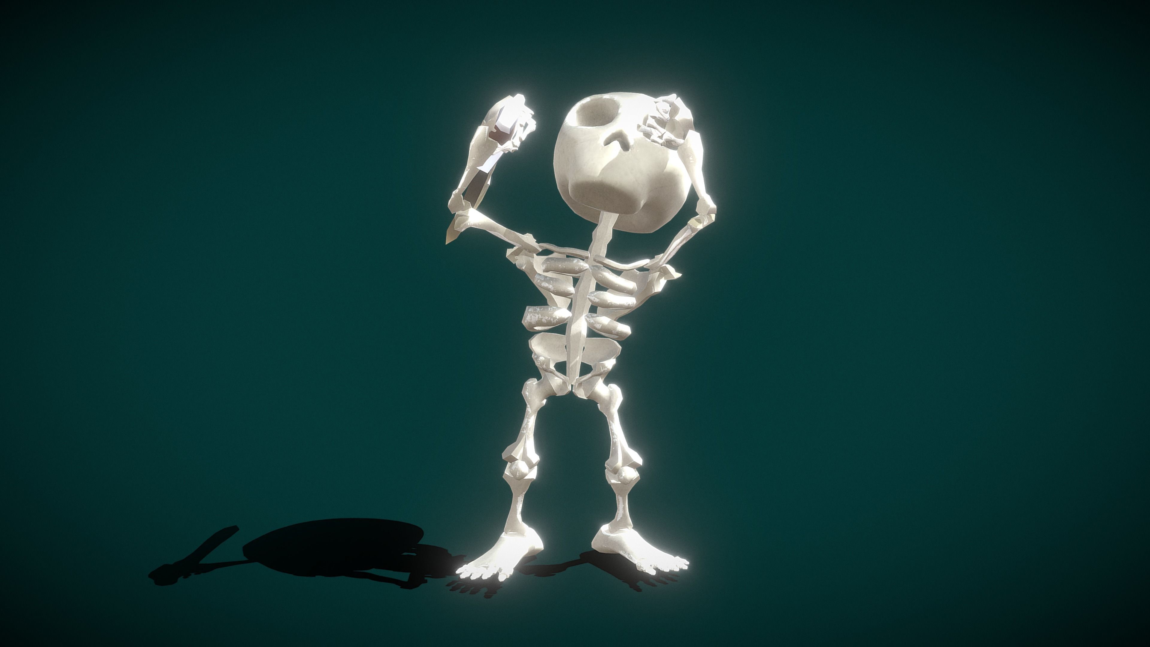Skeleton Soldier Low-poly 3D model_9