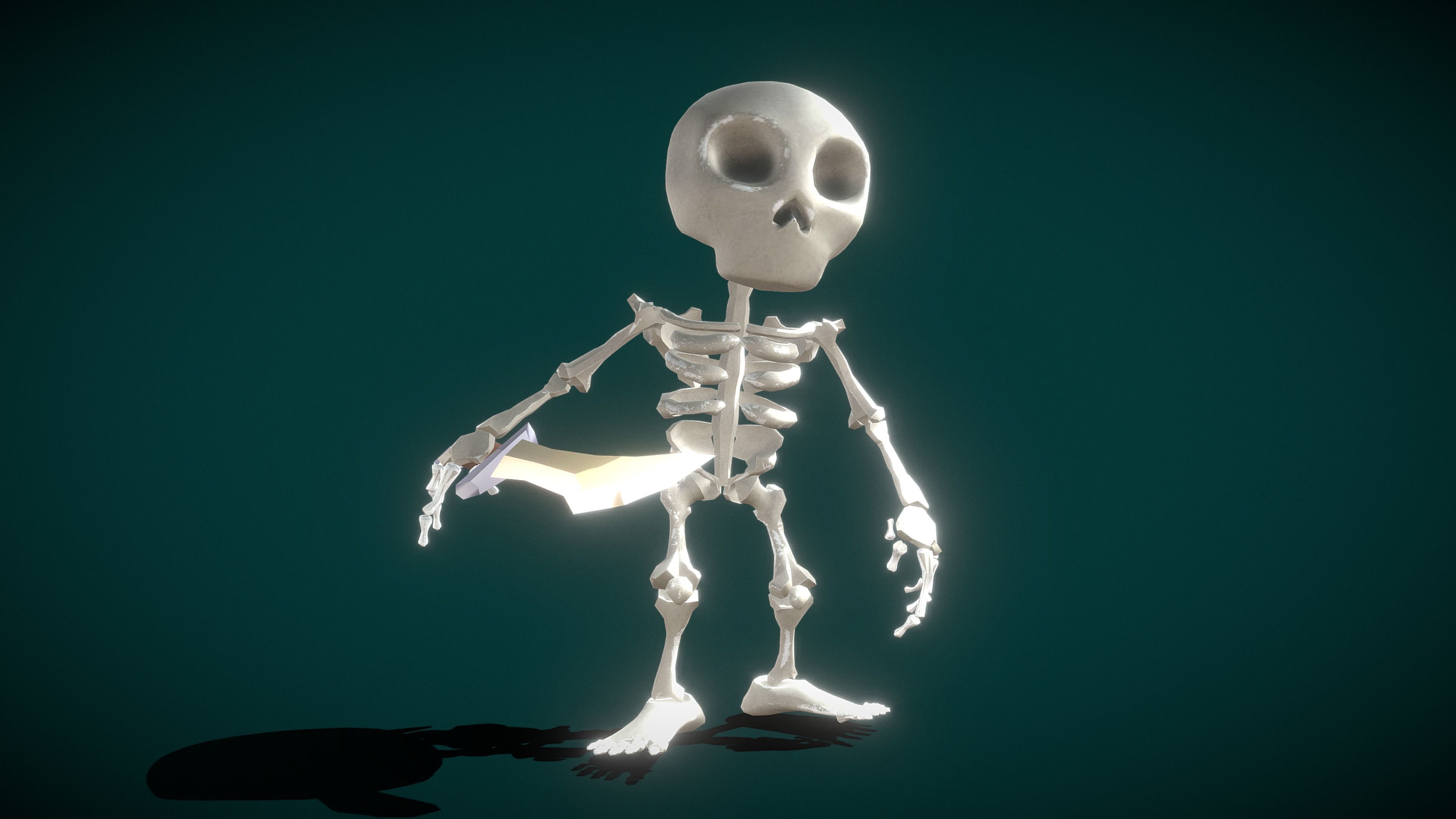 Skeleton Soldier Low-poly 3D model_2