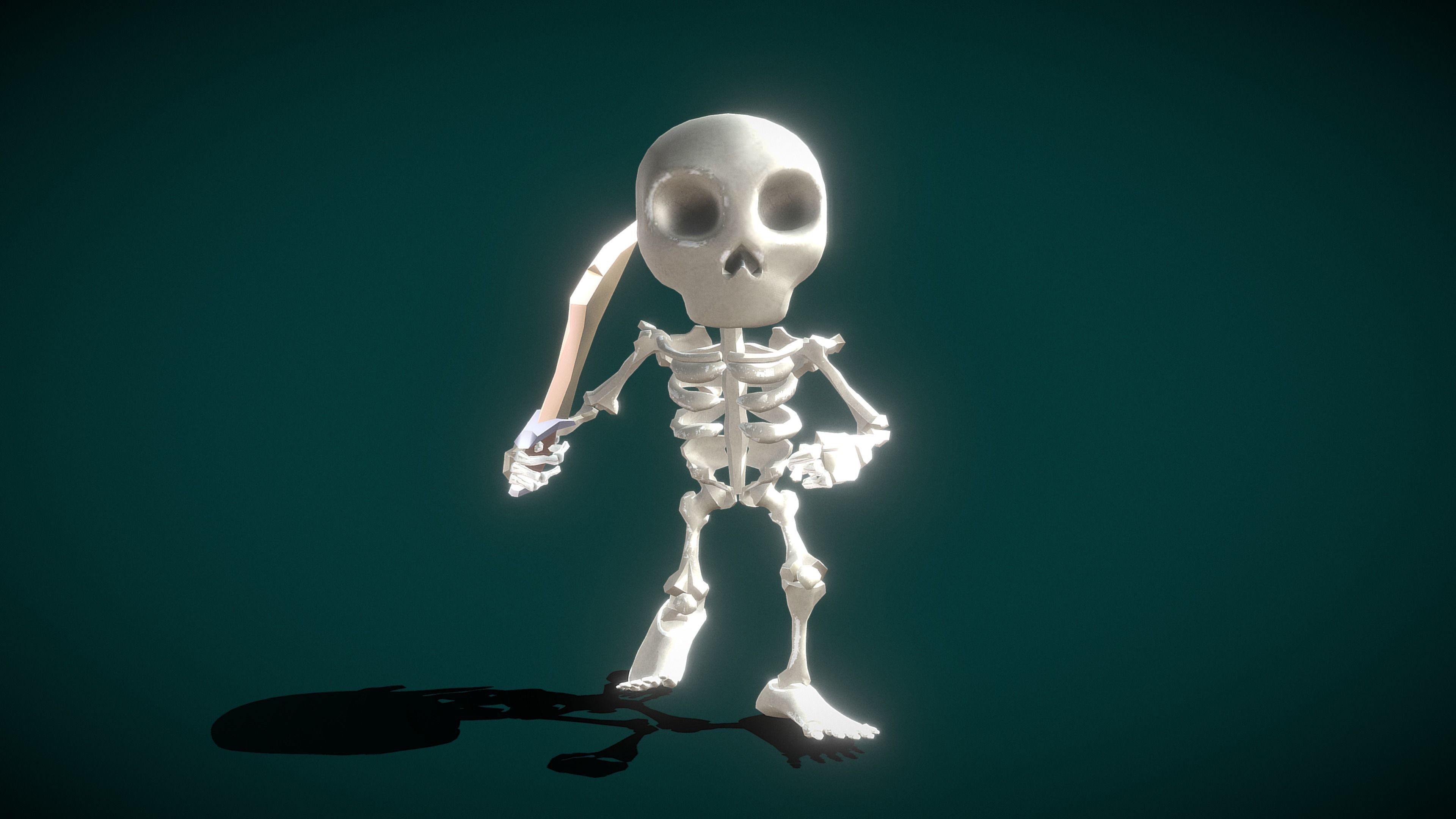 Skeleton Soldier Low-poly 3D model_8