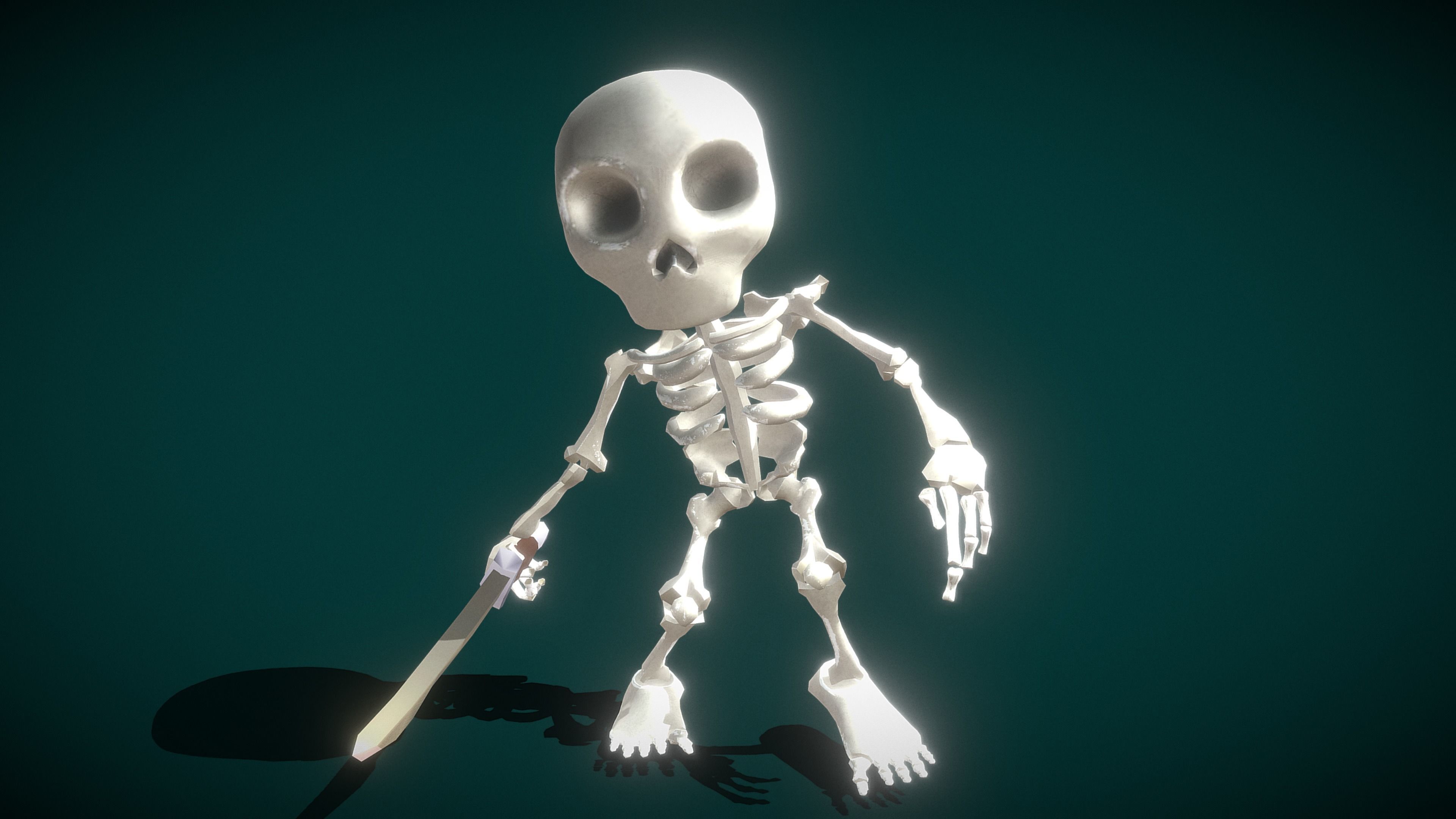 Skeleton Soldier Low-poly 3D model_3