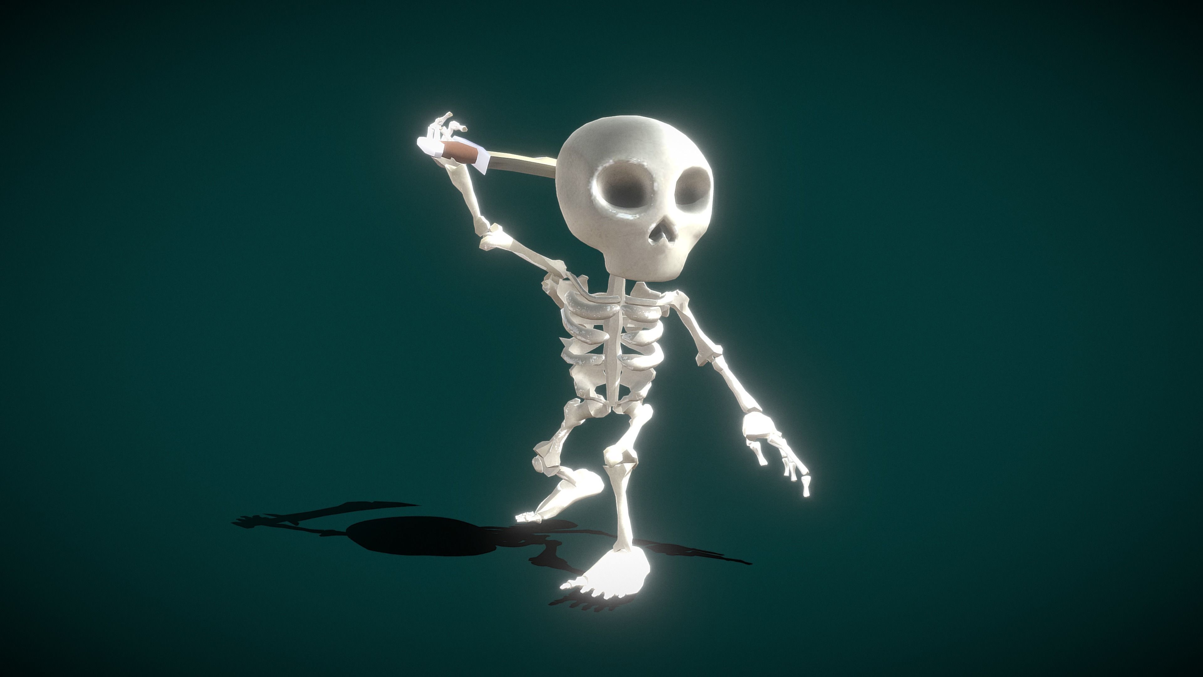 Skeleton Soldier Low-poly 3D model_6
