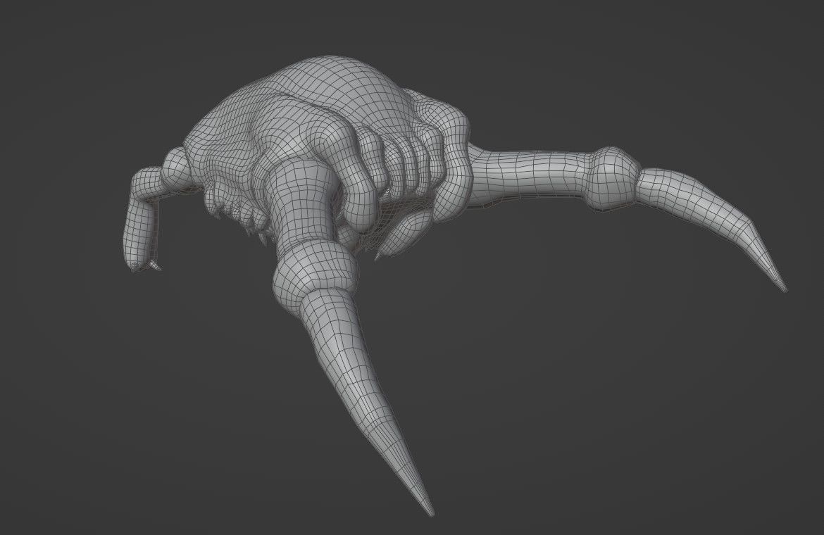 Monster like crabhead gameready Low-poly 3D model Low-poly 3D model_2