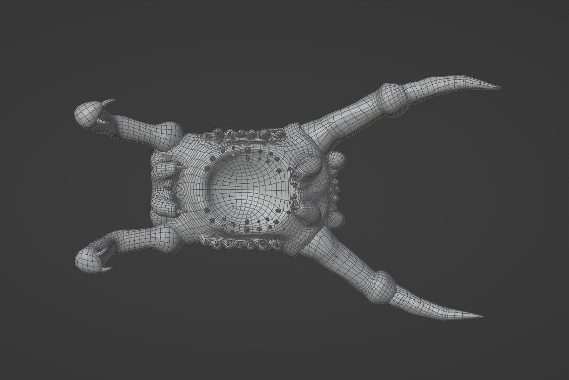 Monster like crabhead gameready Low-poly 3D model Low-poly 3D model_3