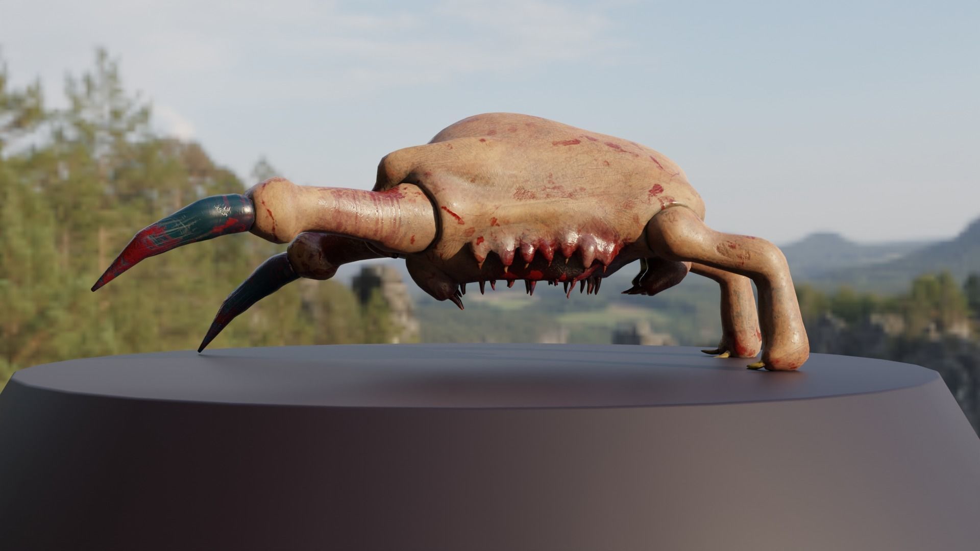 Monster like crabhead gameready Low-poly 3D model Low-poly 3D model_9