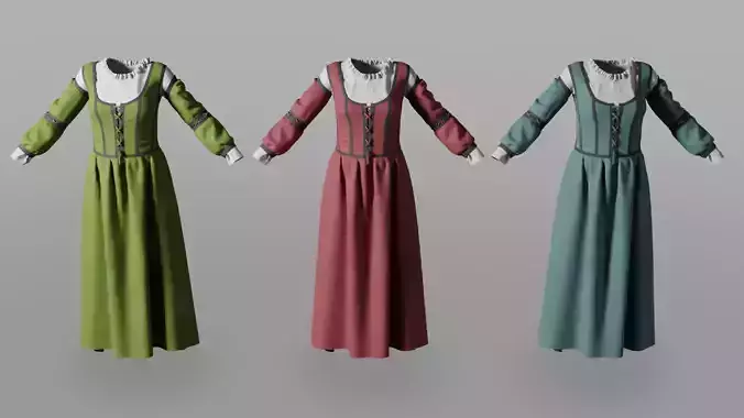 Medieval dress 3D model
