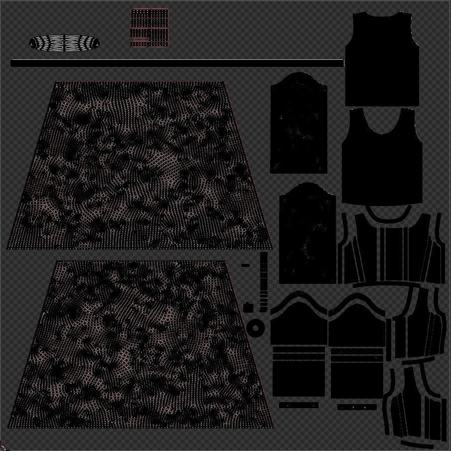 Medieval dress 3D model_16