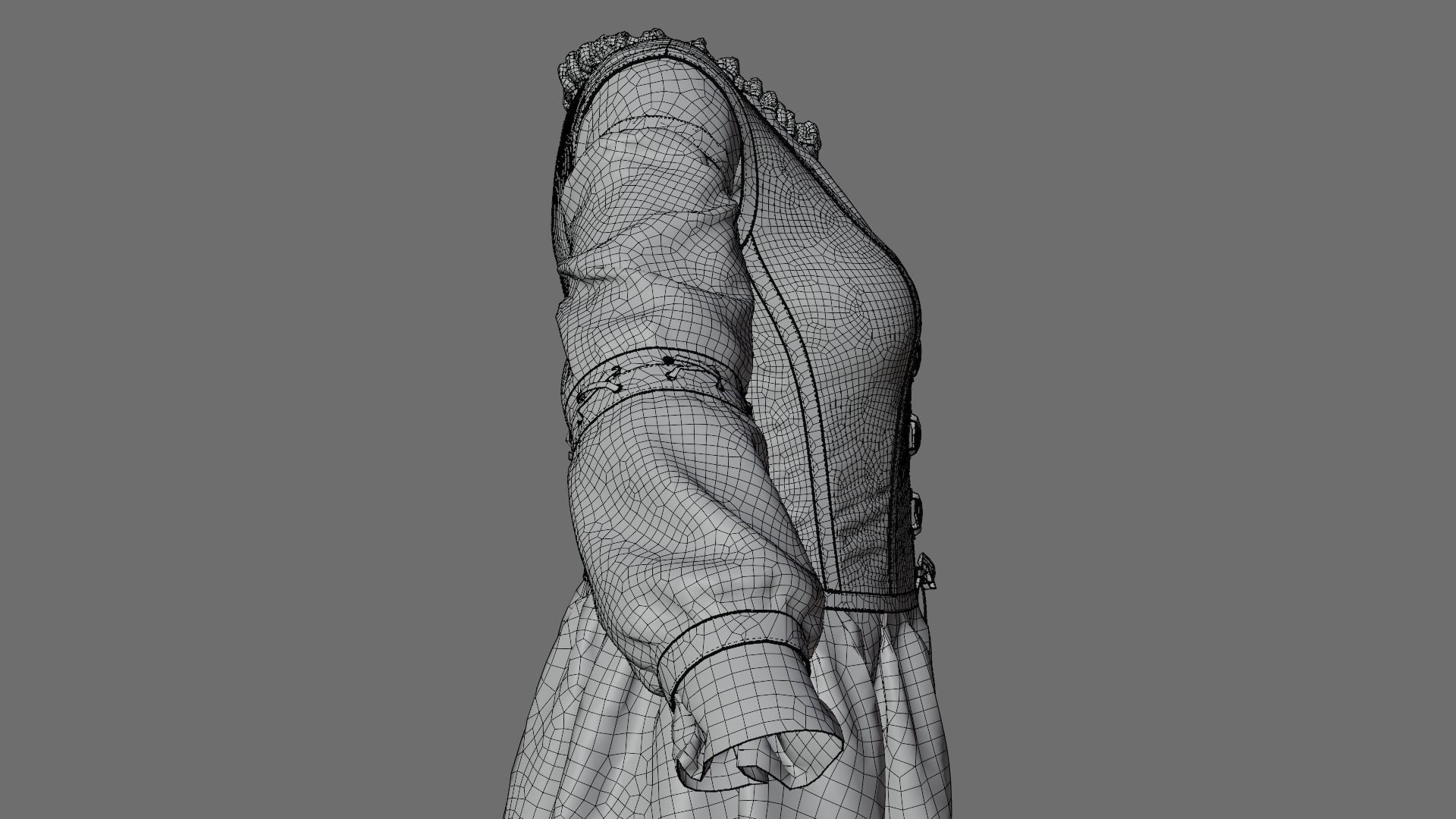 Medieval dress 3D model_13