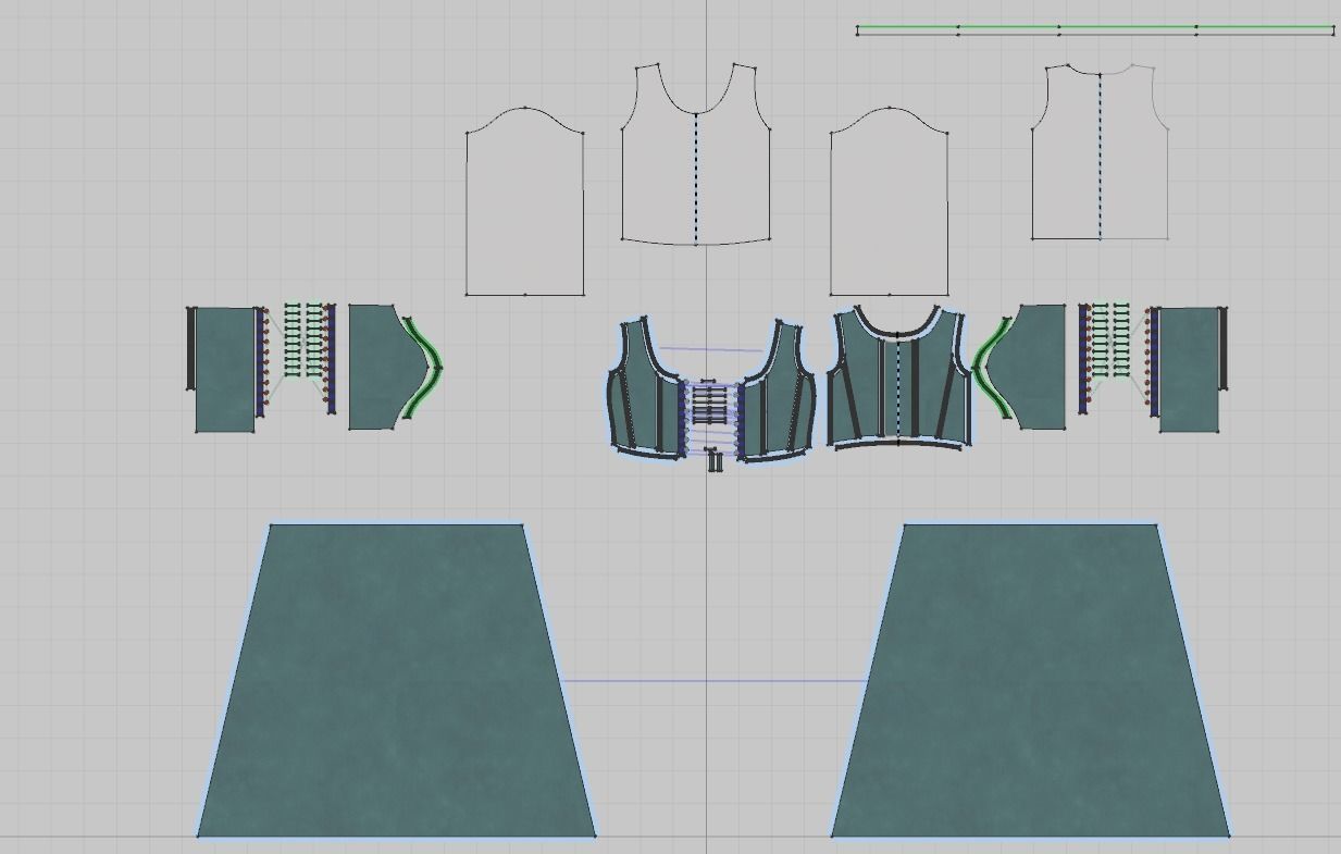 Medieval dress 3D model_15