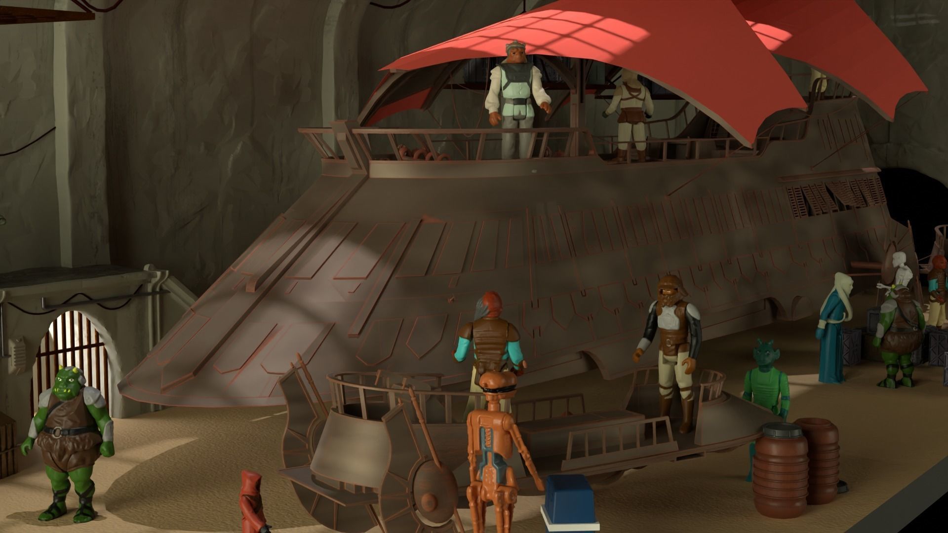 Sailbarge Hangar 1-18 scale Hasbro Kenner 3D print model_32