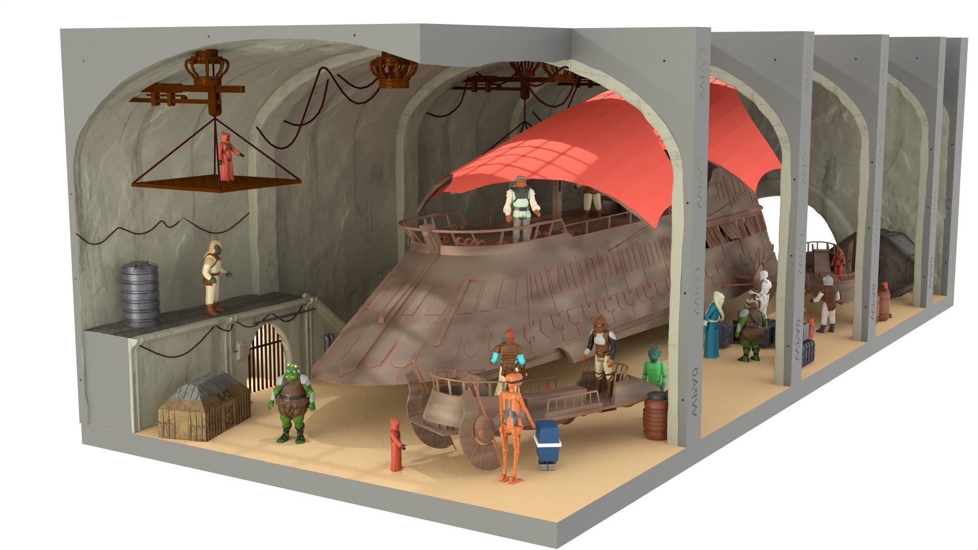 Sailbarge Hangar 1-18 scale Hasbro Kenner 3D print model_46