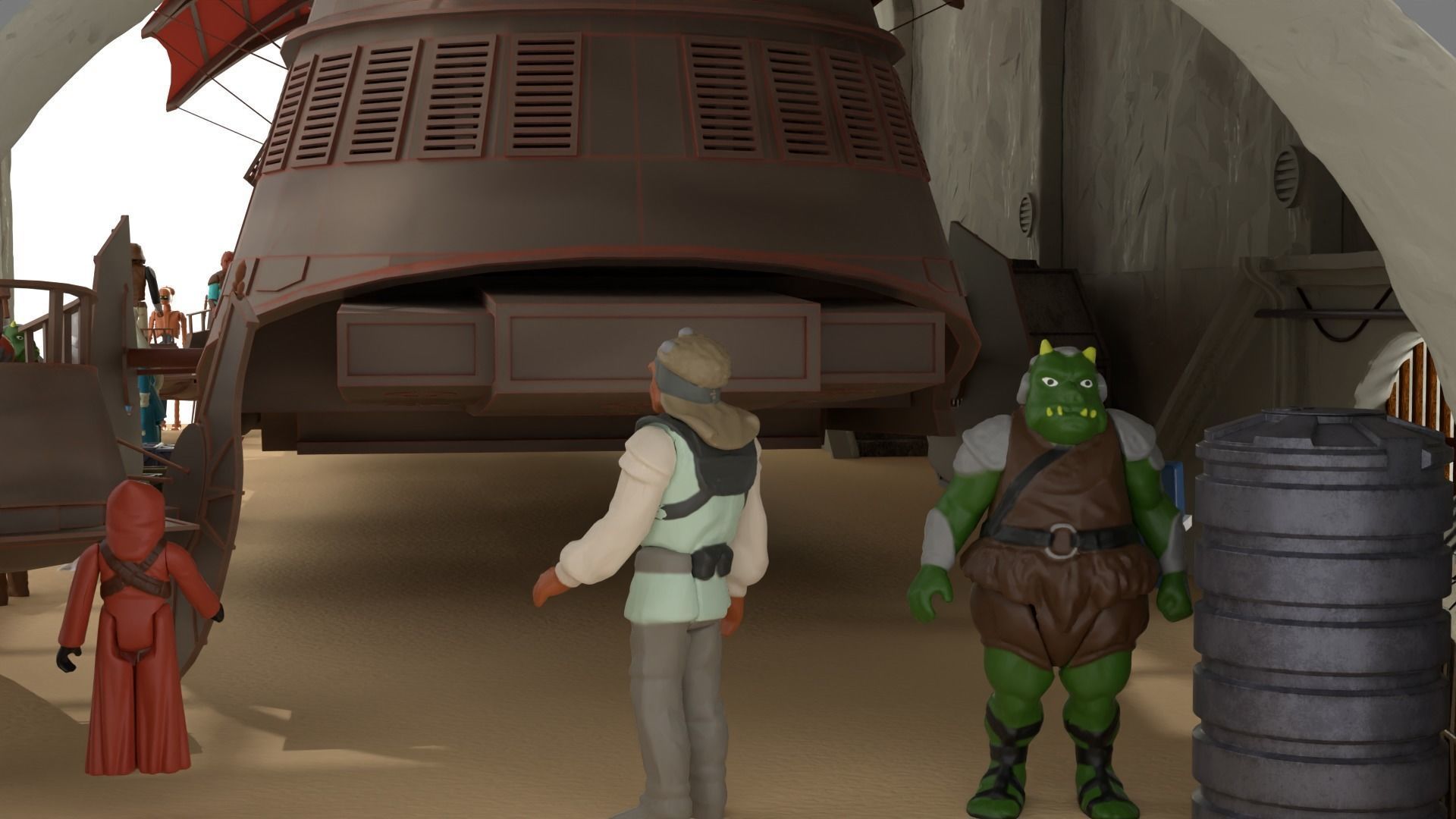 Sailbarge Hangar 1-18 scale Hasbro Kenner 3D print model_42