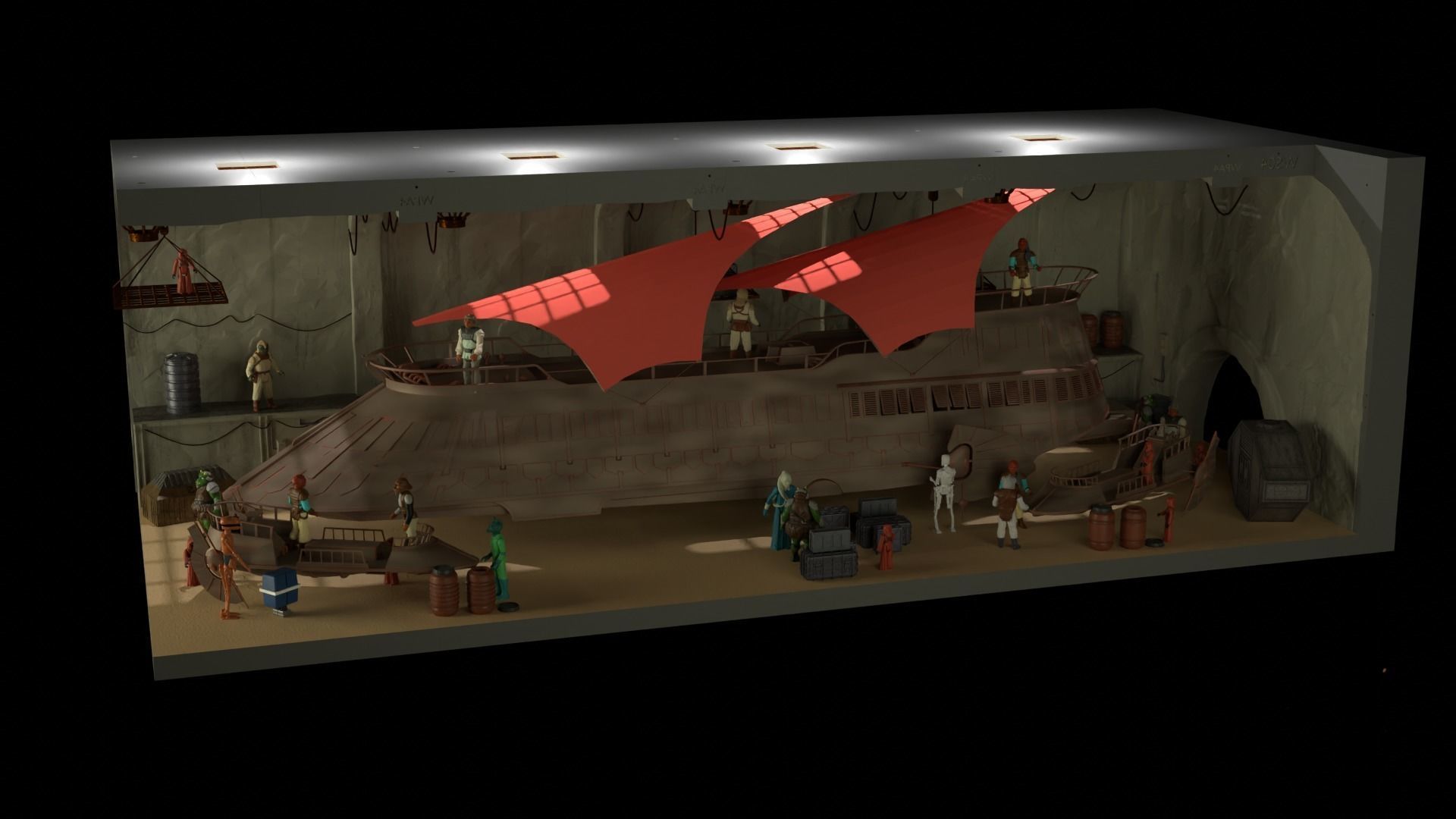 Sailbarge Hangar 1-18 scale Hasbro Kenner 3D print model_26