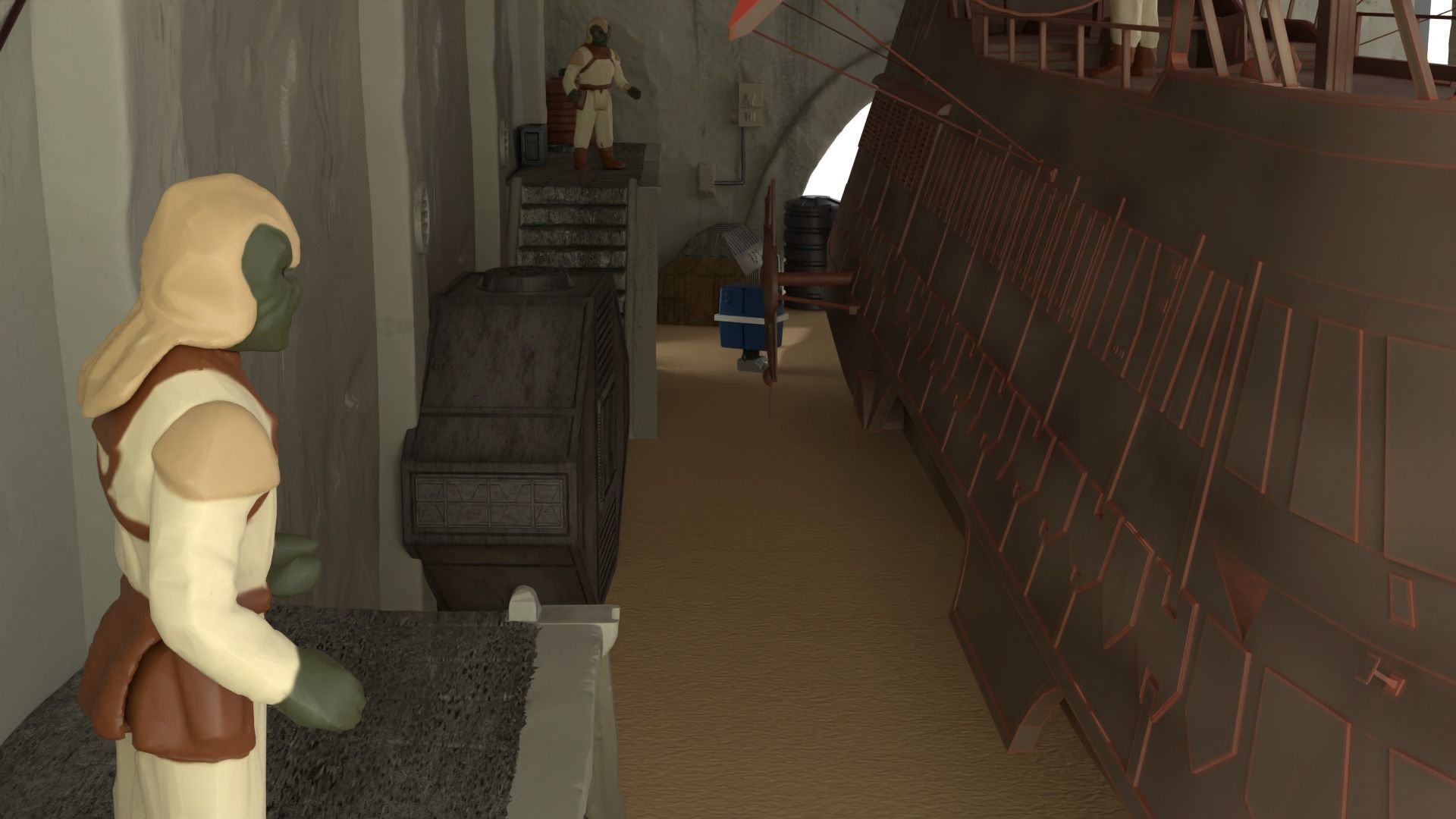 Sailbarge Hangar 1-18 scale Hasbro Kenner 3D print model_45